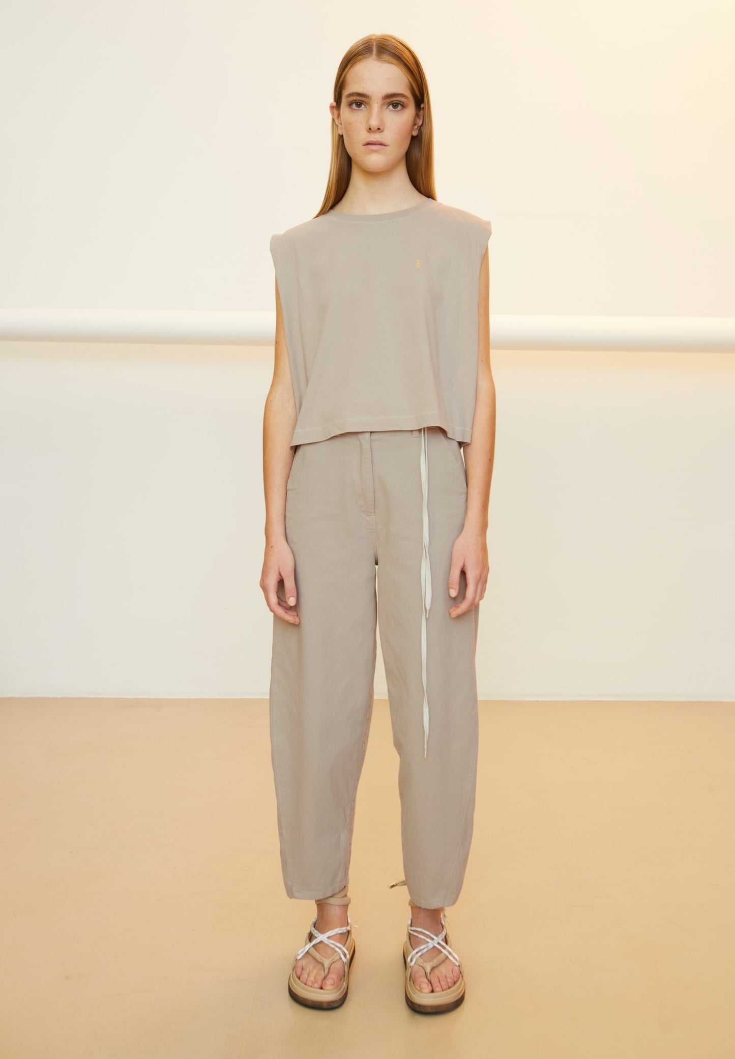 Top beige en coton bio - maadia light desert