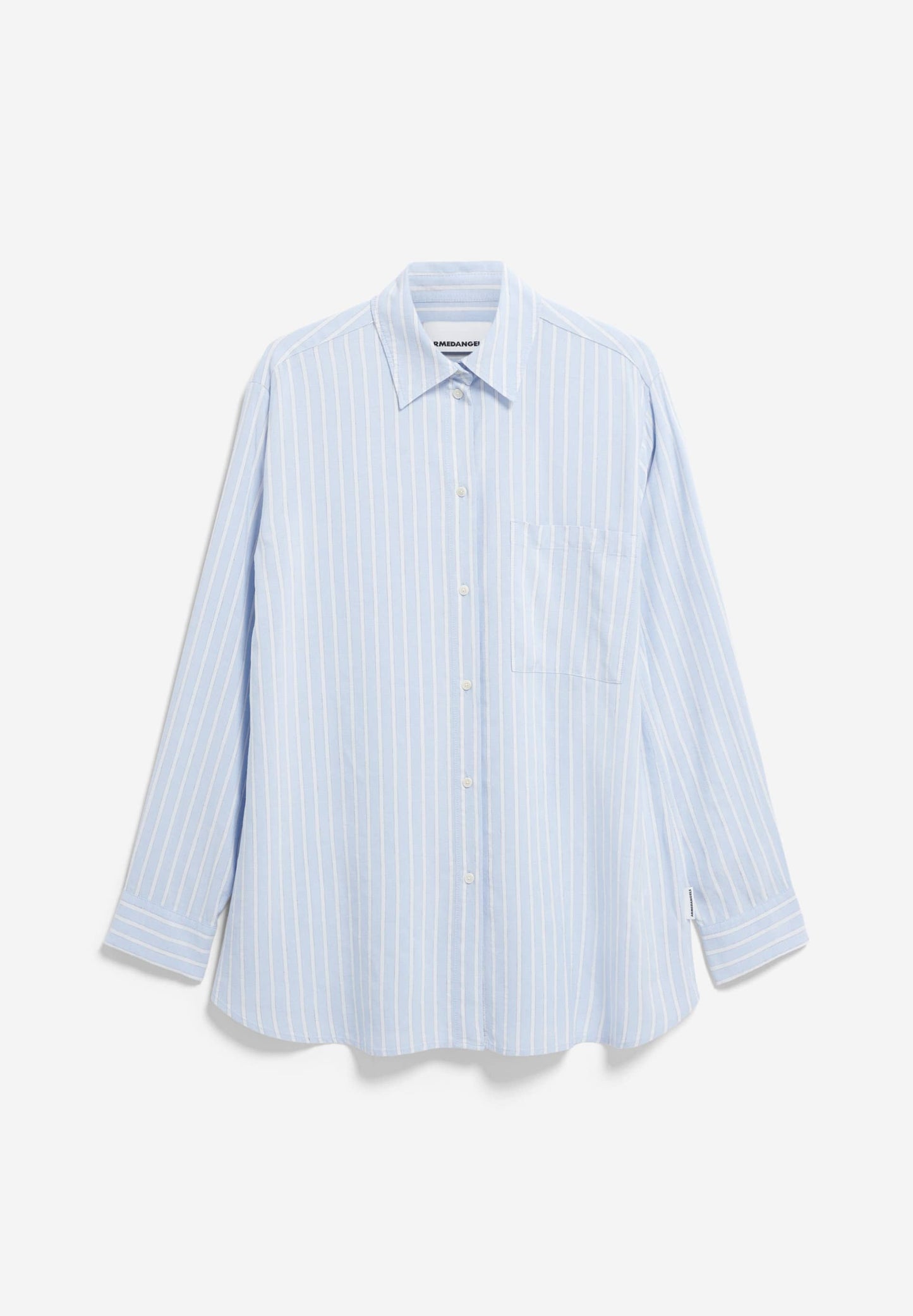 Chemise ample en coton biologique | bleu rayé "maalgaa lino striped - silky blue-morning sky"