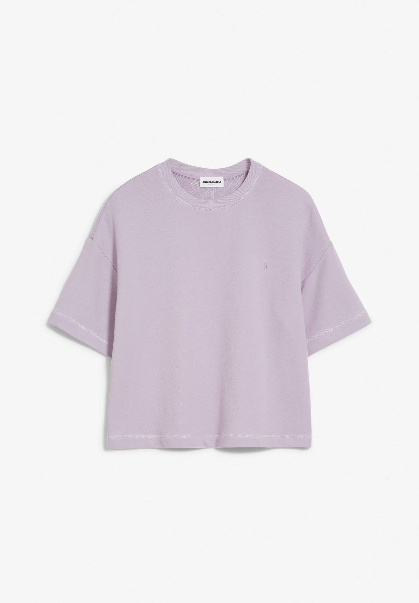 T-shirt épais lilas en coton bio - maarieka purple noise