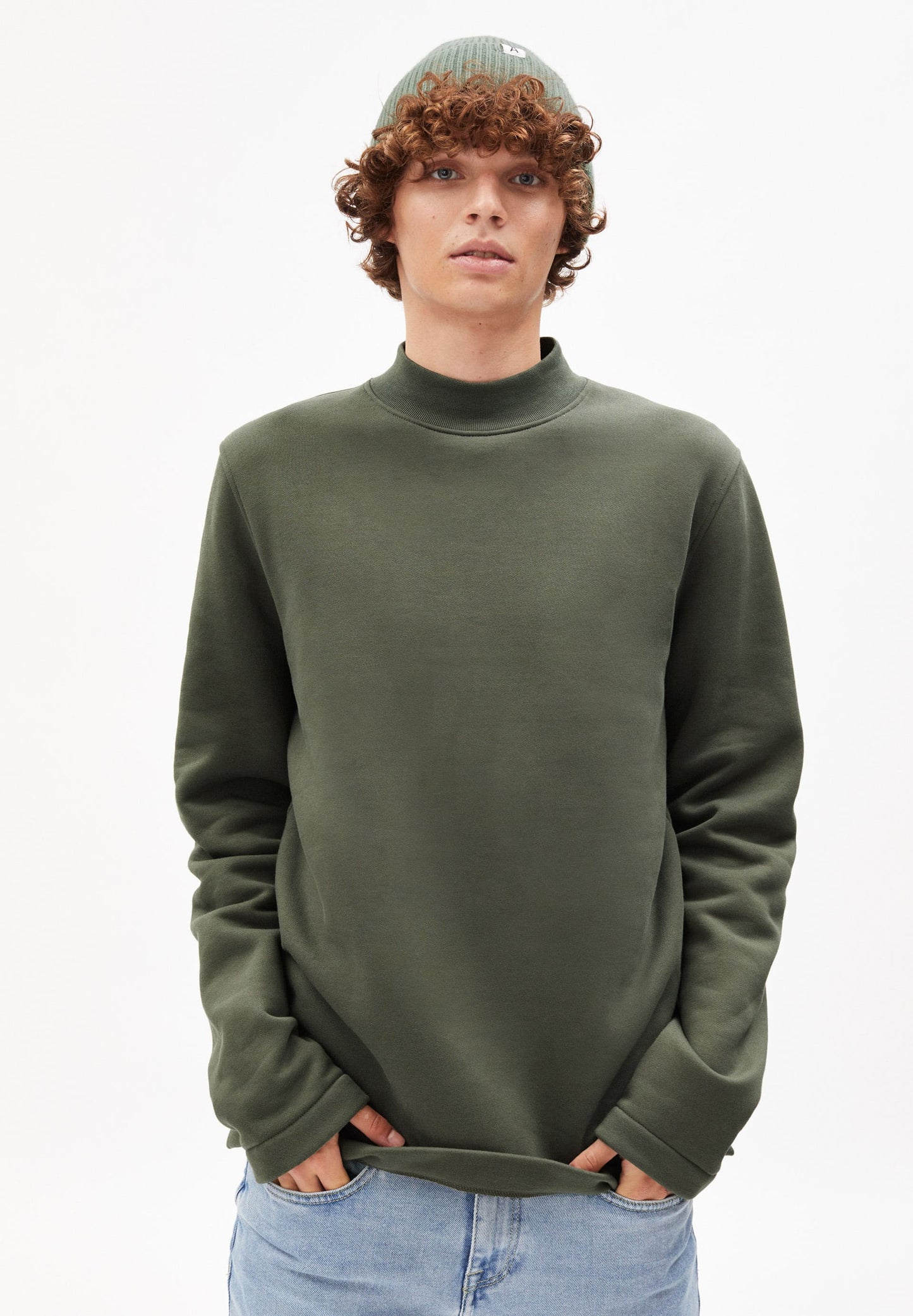 Bonnet vert en coton et laine bio - MAAX sage green
