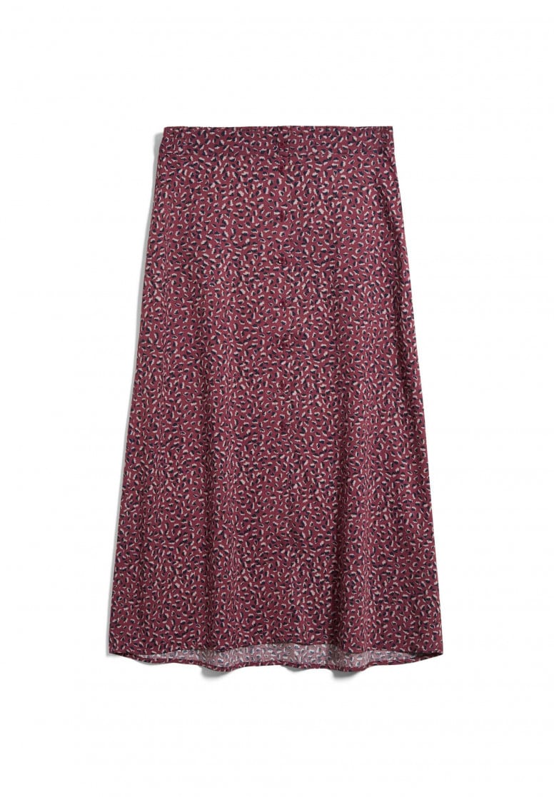 Jupe mi-longue violette à motifs en lenzing - MADALINAA MINIFLORAL