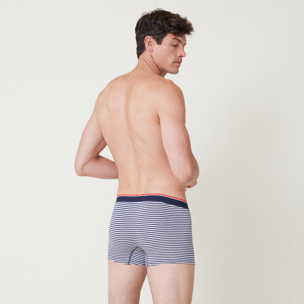 Boxer made in France rayé en coton bio | bleu "marius plus mariniere lsf"