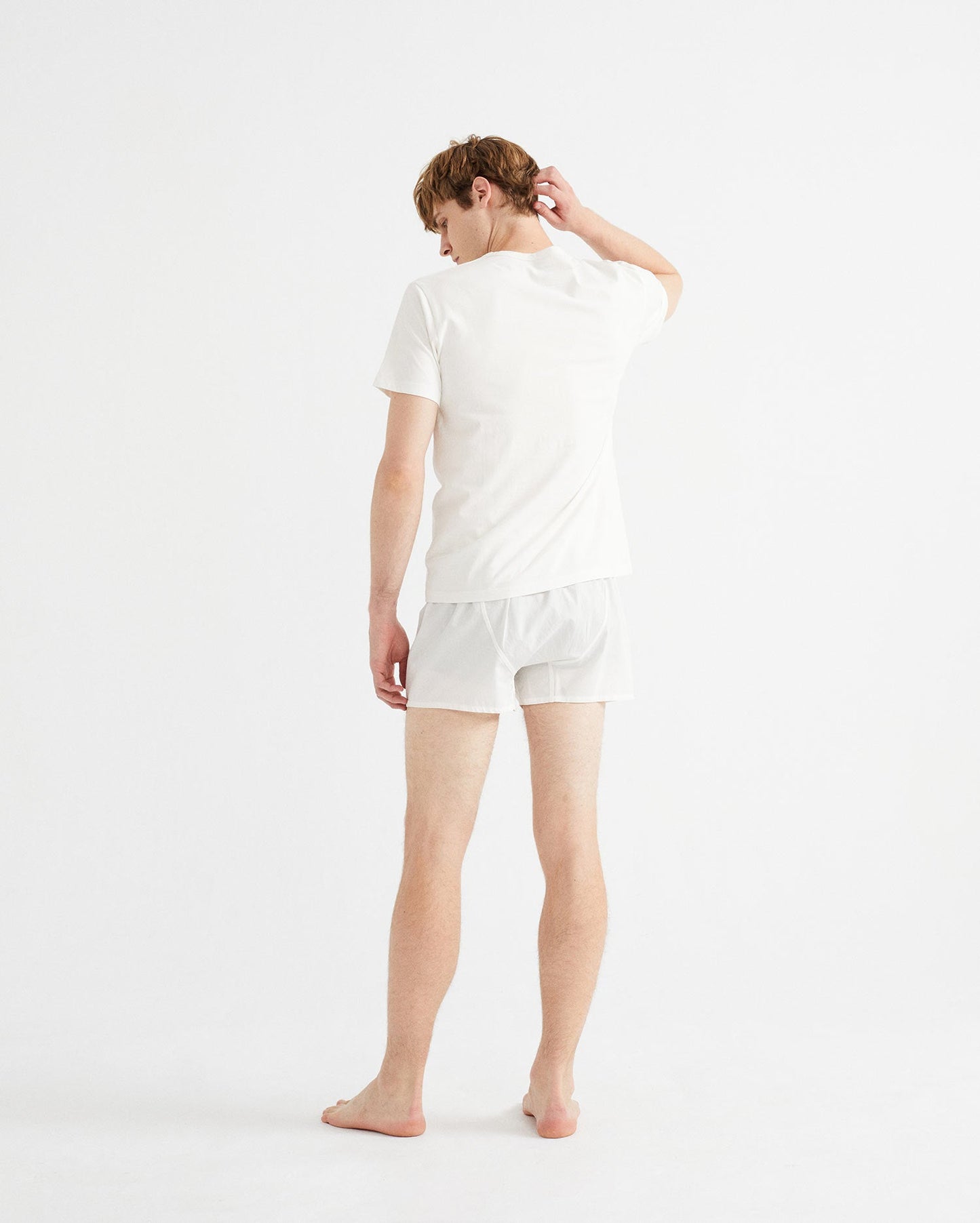 Caleçon blanc avec broderie abeille blanc en coton bio