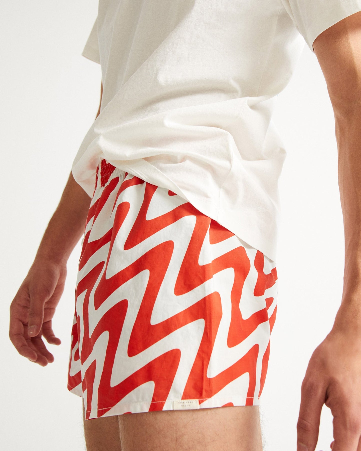 Caleçon bicolore rouge et blanc en coton bio - PSYCHO RED BOXER