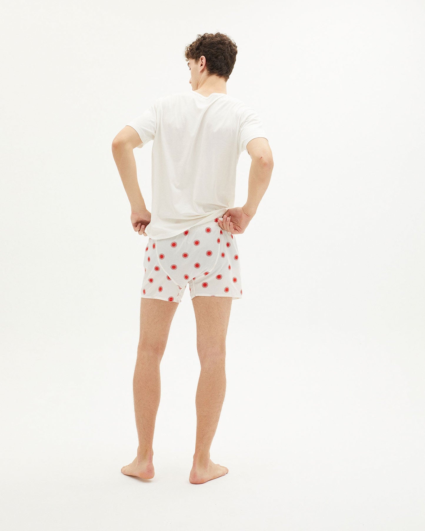 Caleçon blanc à motifs rouges - SOL RED BOXER