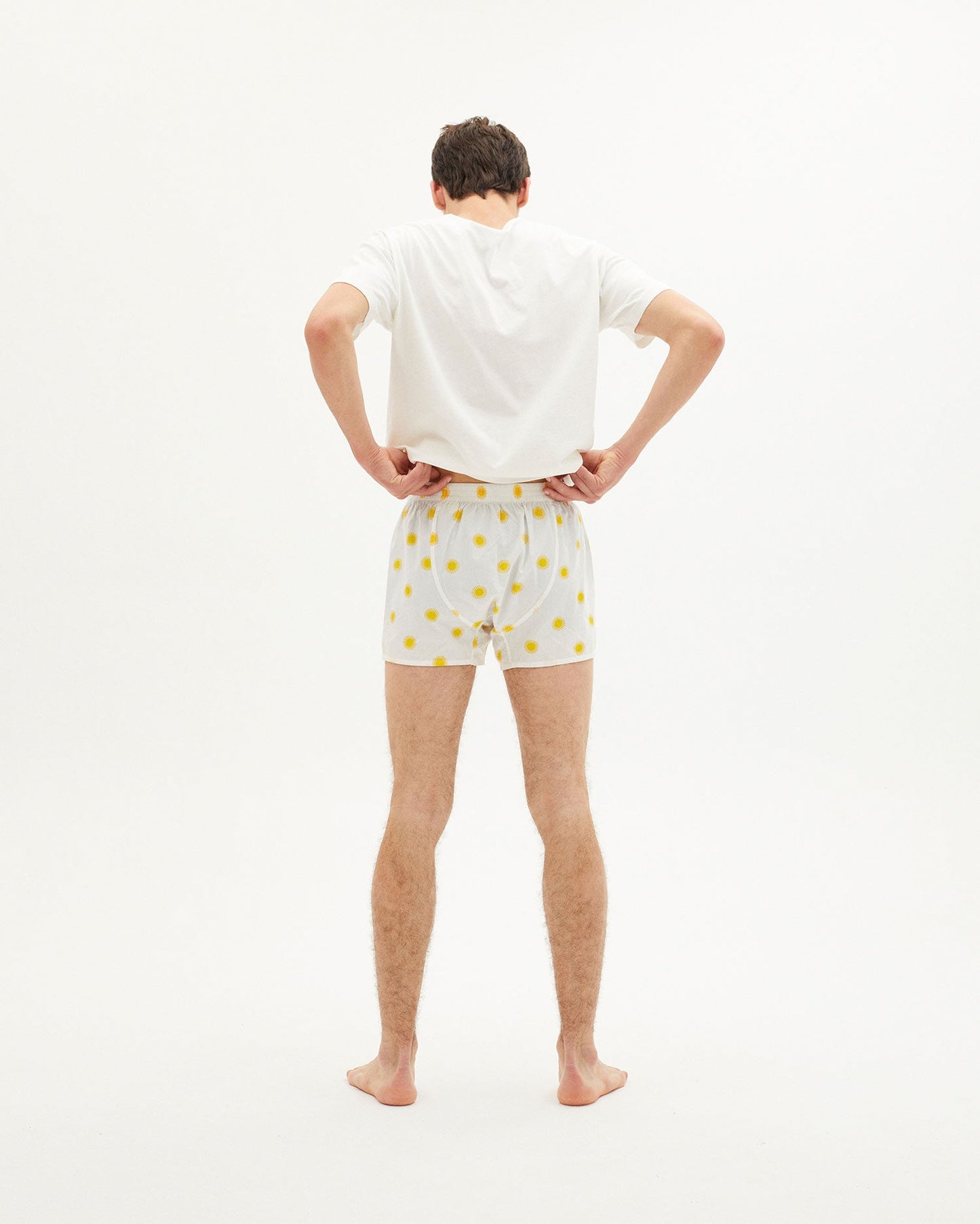 Caleçon blanc à motifs jaune - YELLOW BOXER