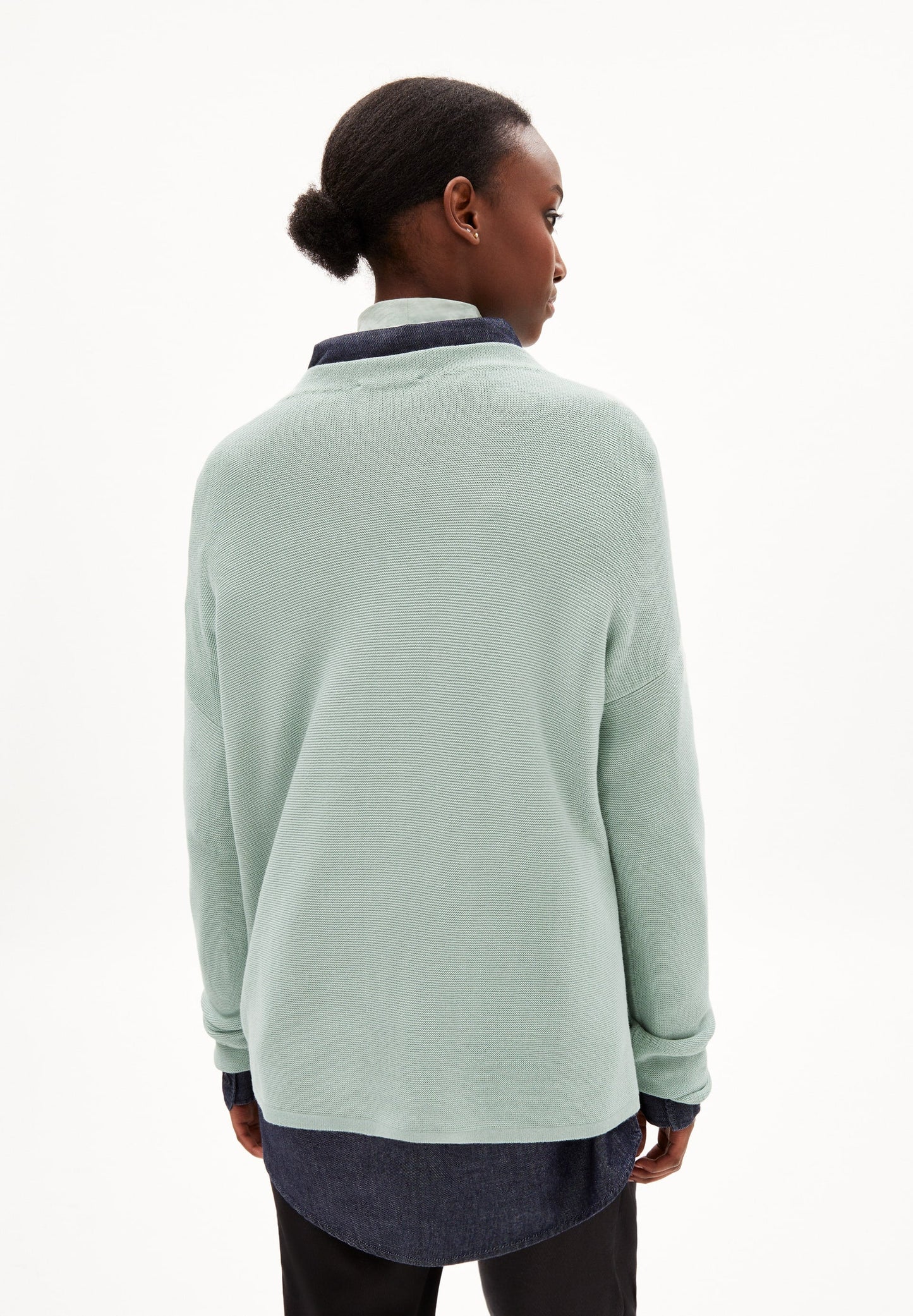 Pull vert d'eau en coton bio - medinaa lint