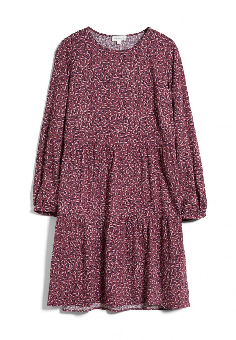 Robe patineuse violette à motifs en lenzing - Mirelaa minifloral