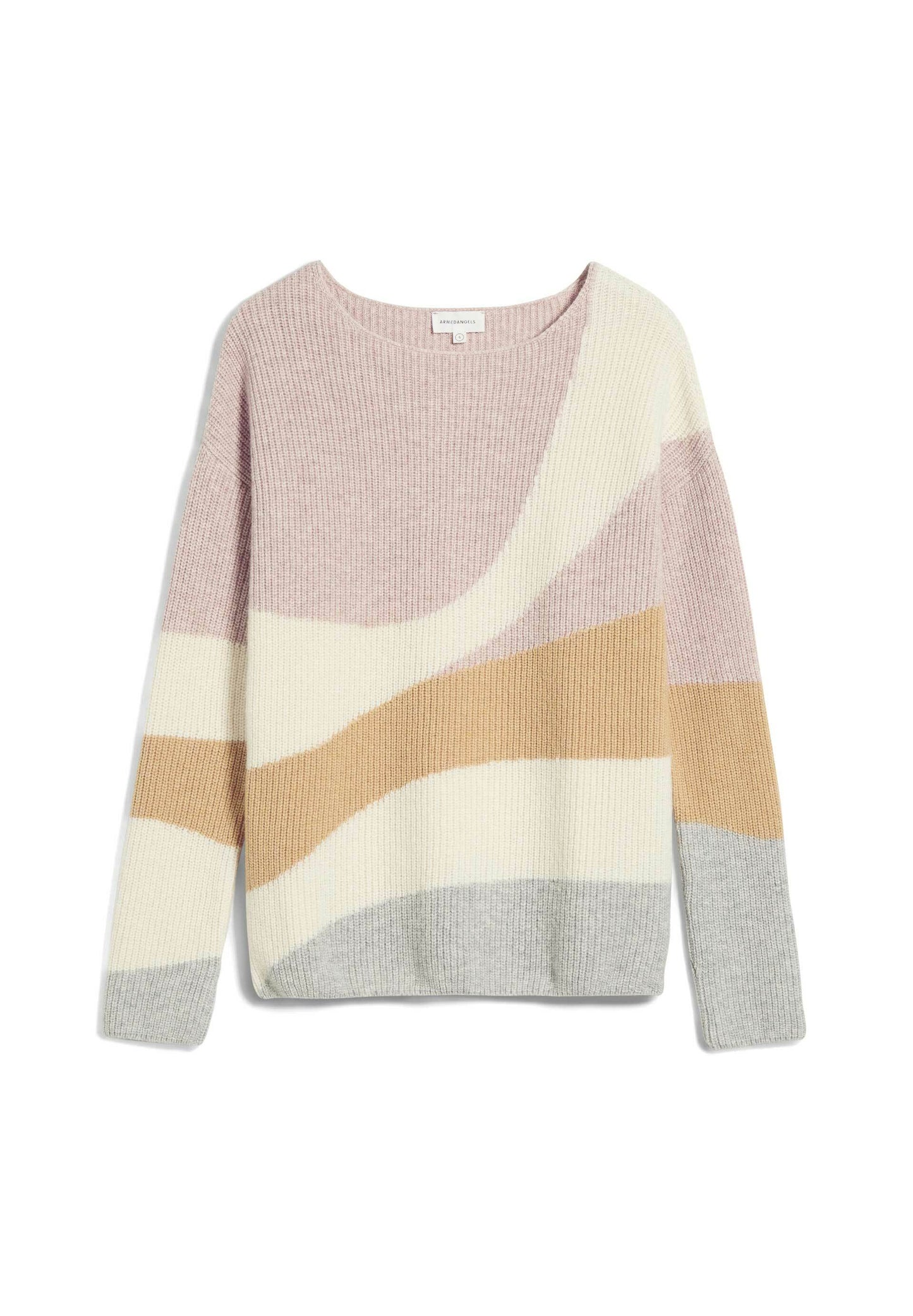 Pull graphique en laine bio et coton bio - MIYAA SOFT HILLS kinoko melange