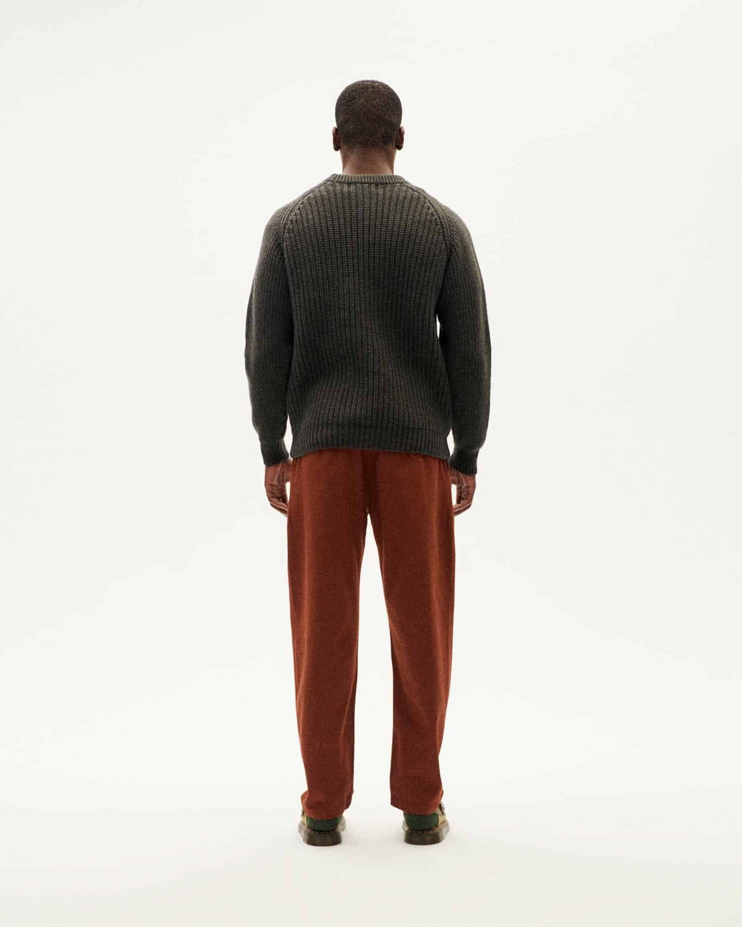 Pull en laine certifiée | vert "olive blue melange neo knitted sweater"
