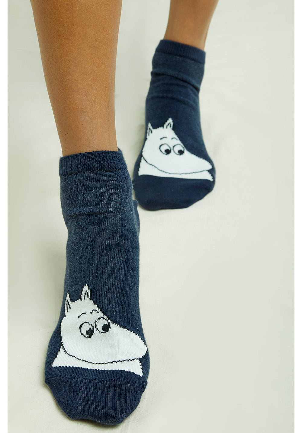 Chaussettes marines à imprimé en coton bio - moomin