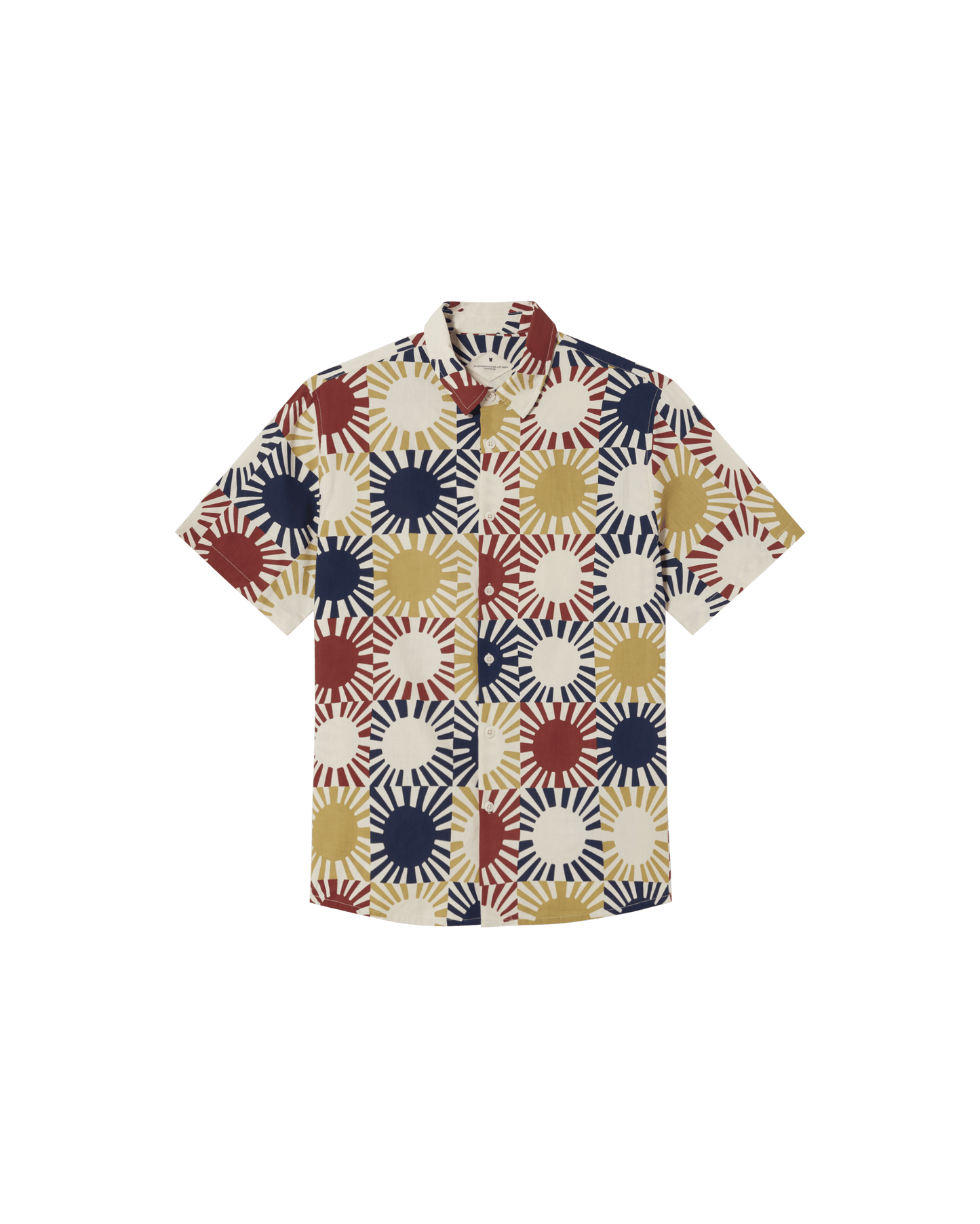 Chemise manches courtes en coton bio | Multicolore "sol grid earth tom shirt"