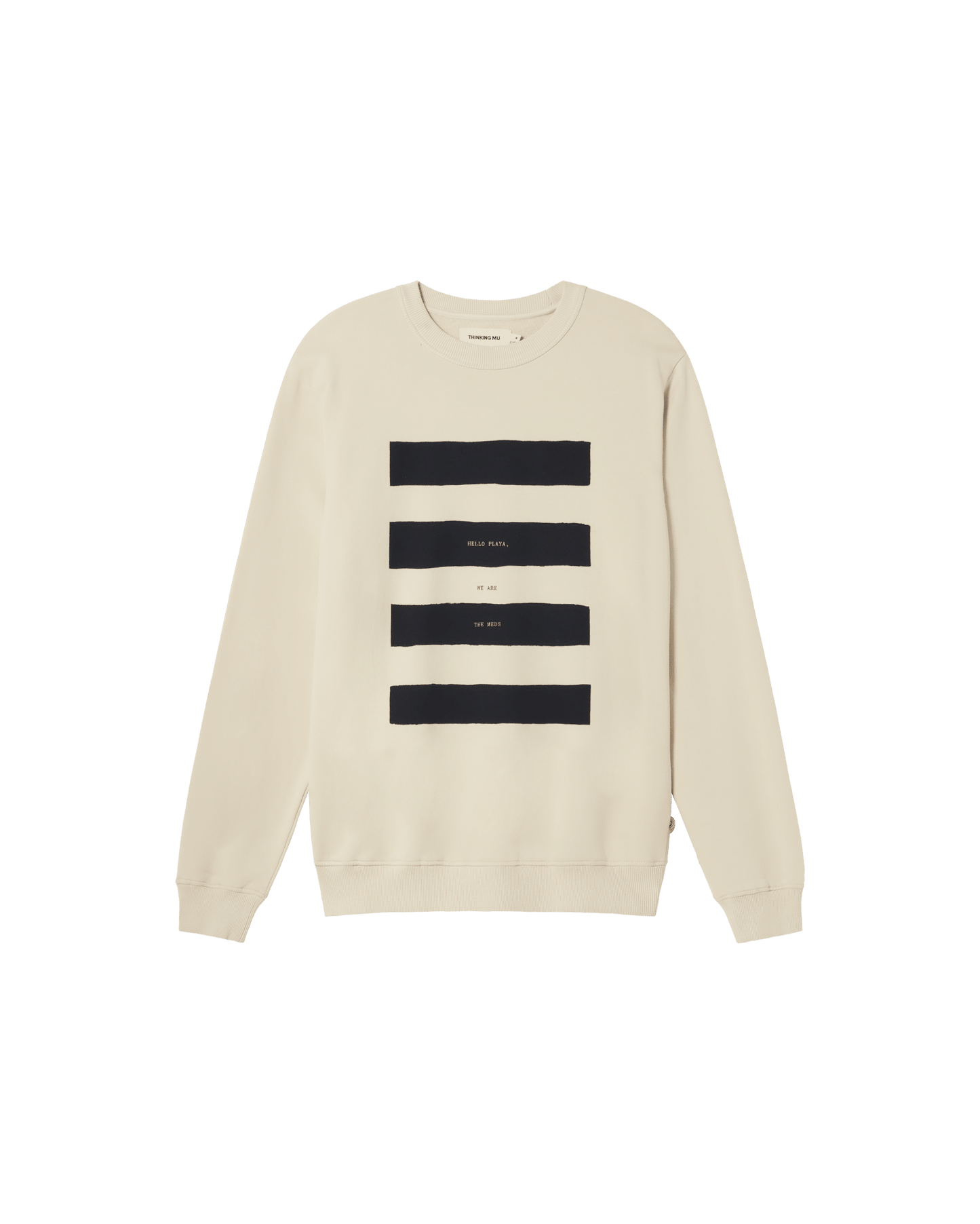 Sweat en coton bio | Écru à motif imprimé "hello playa sweatshirt ivory"