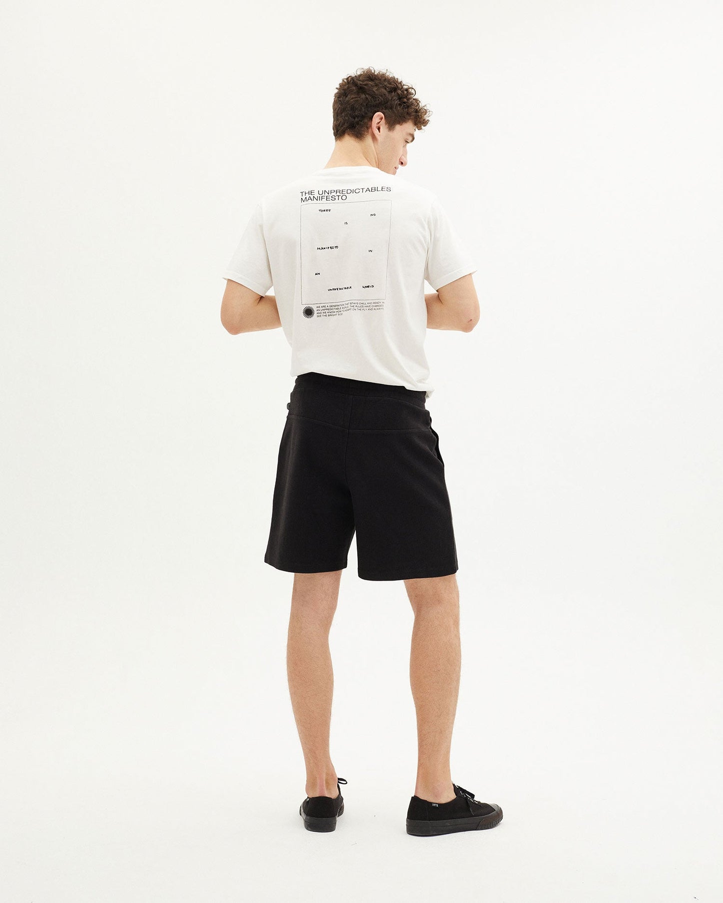 Short droit noir en coton bio et recyclé - BLACK TRASH JOSEPH SHORTS