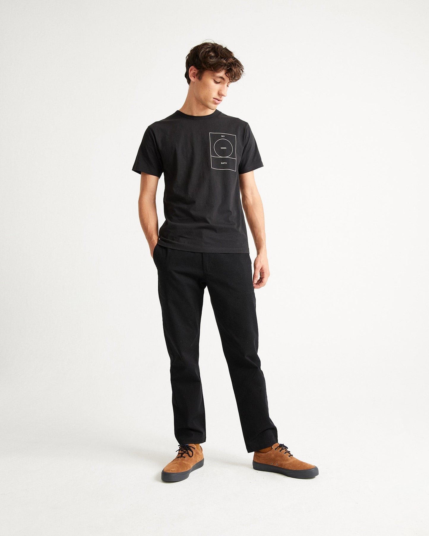 T-shirt imprimé noir en coton bio - Ryan Carl Moon