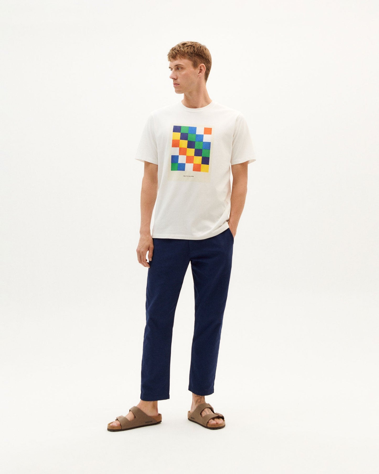 T-shirt blanc imprimé multicolore en coton bio - yes to color t-shirt snow white