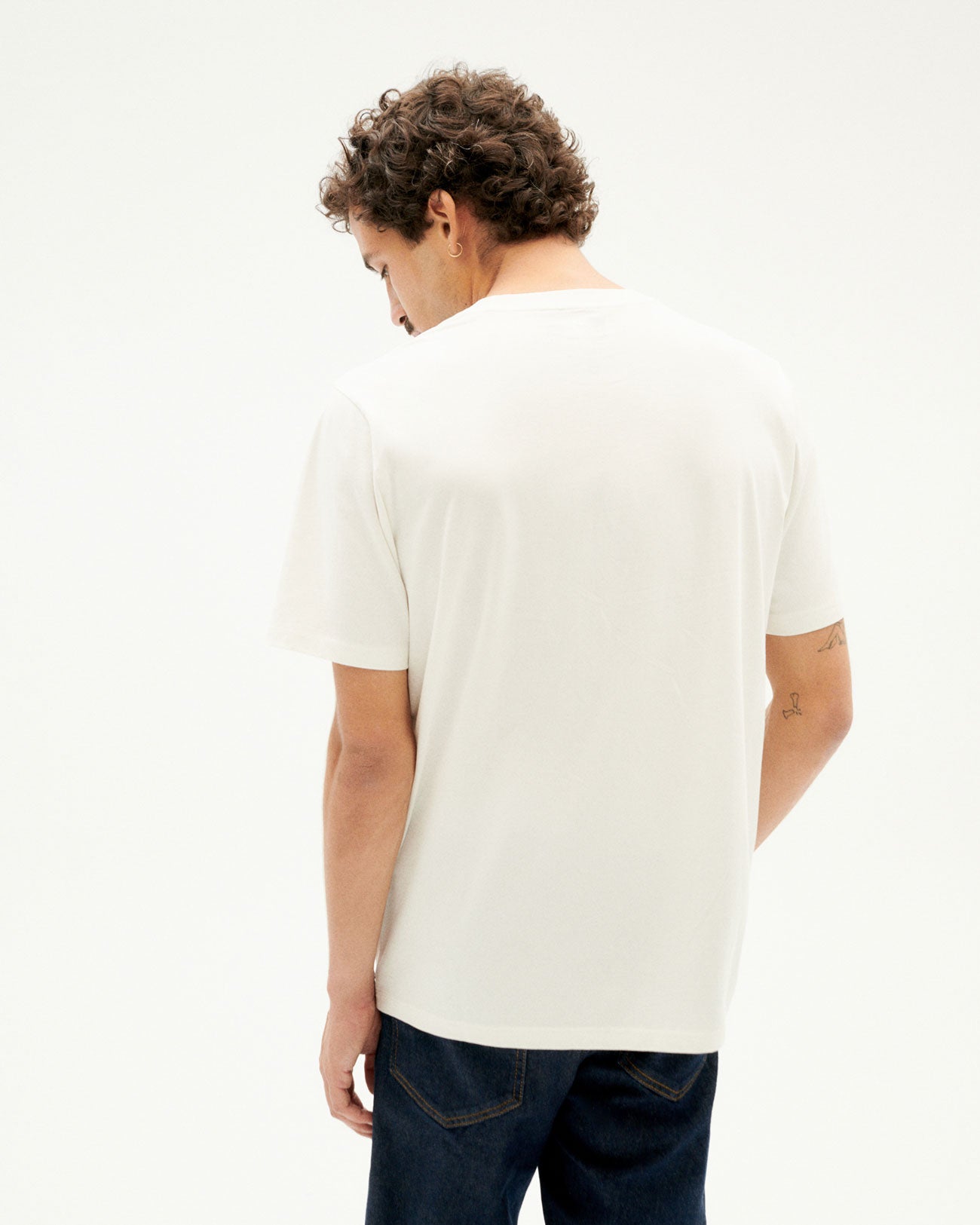T-shirt blanc imprimé en coton bio - colors zach t-shirt snow white