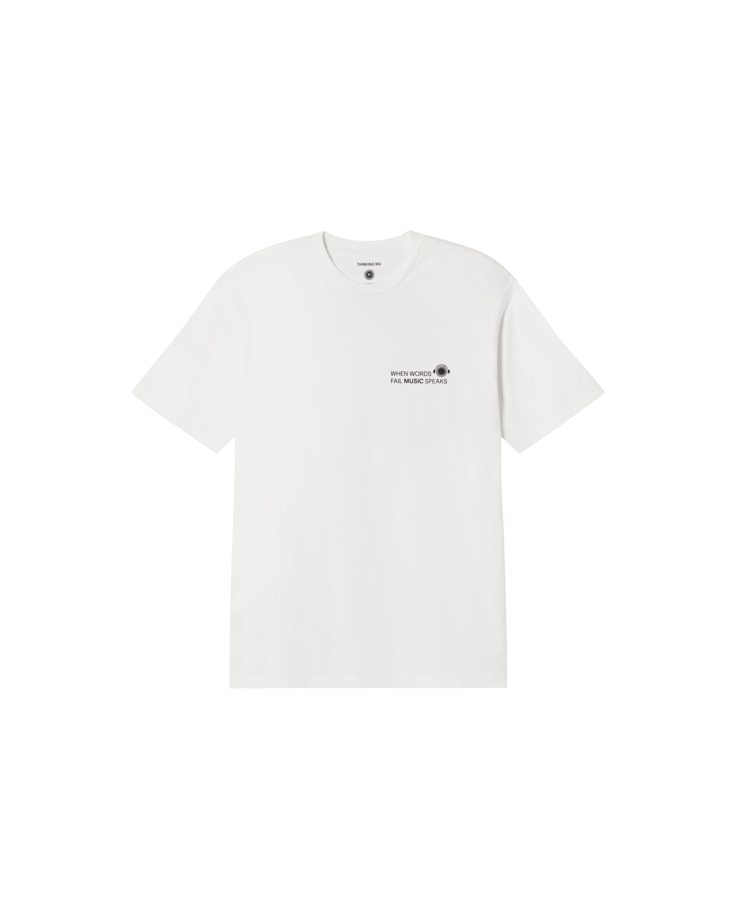 T-shirt imprimé en coton bio | Blanc "music t-shirt snow white"