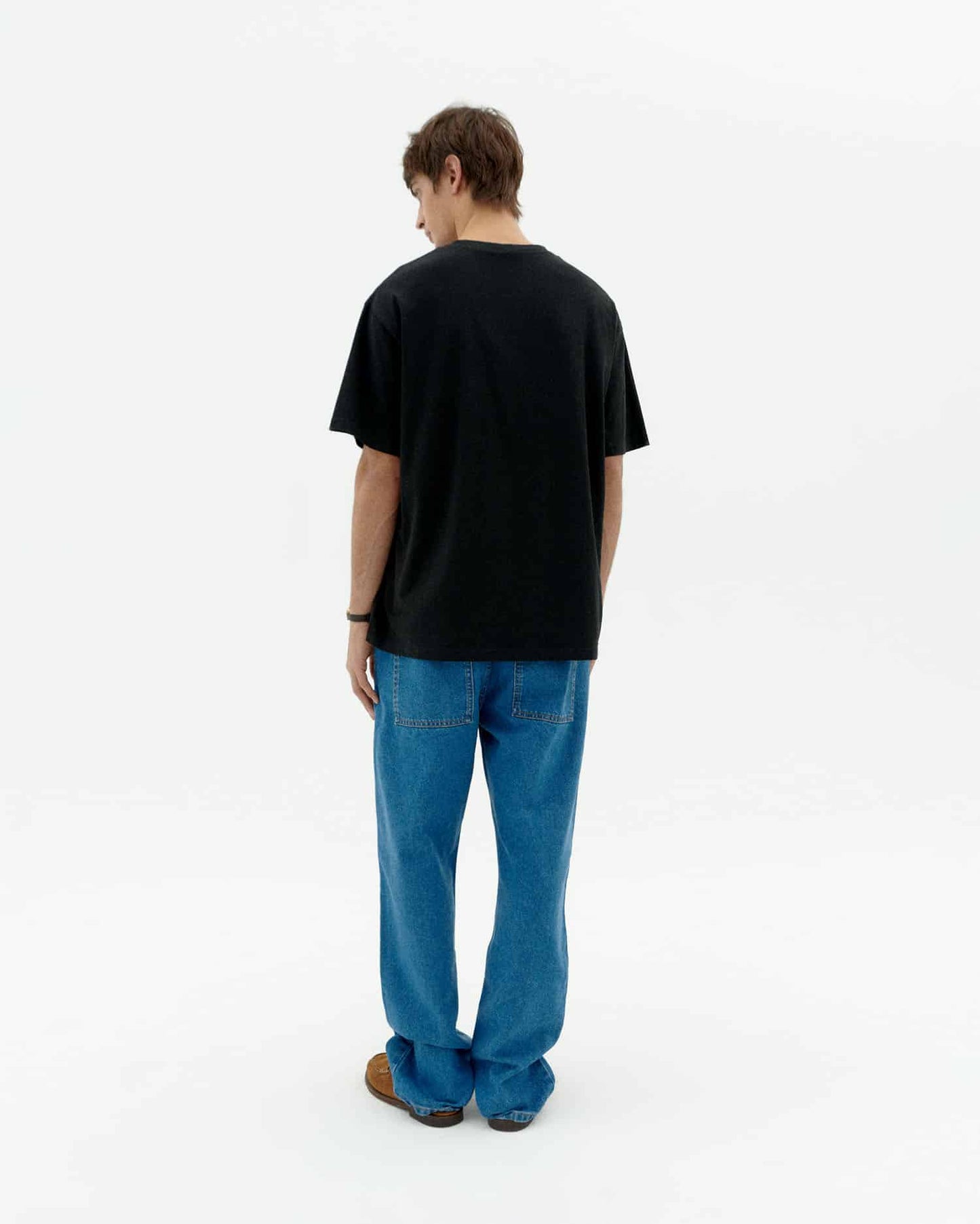 T-shirt ample en coton bio | noir "sol type black aaron tee - black"