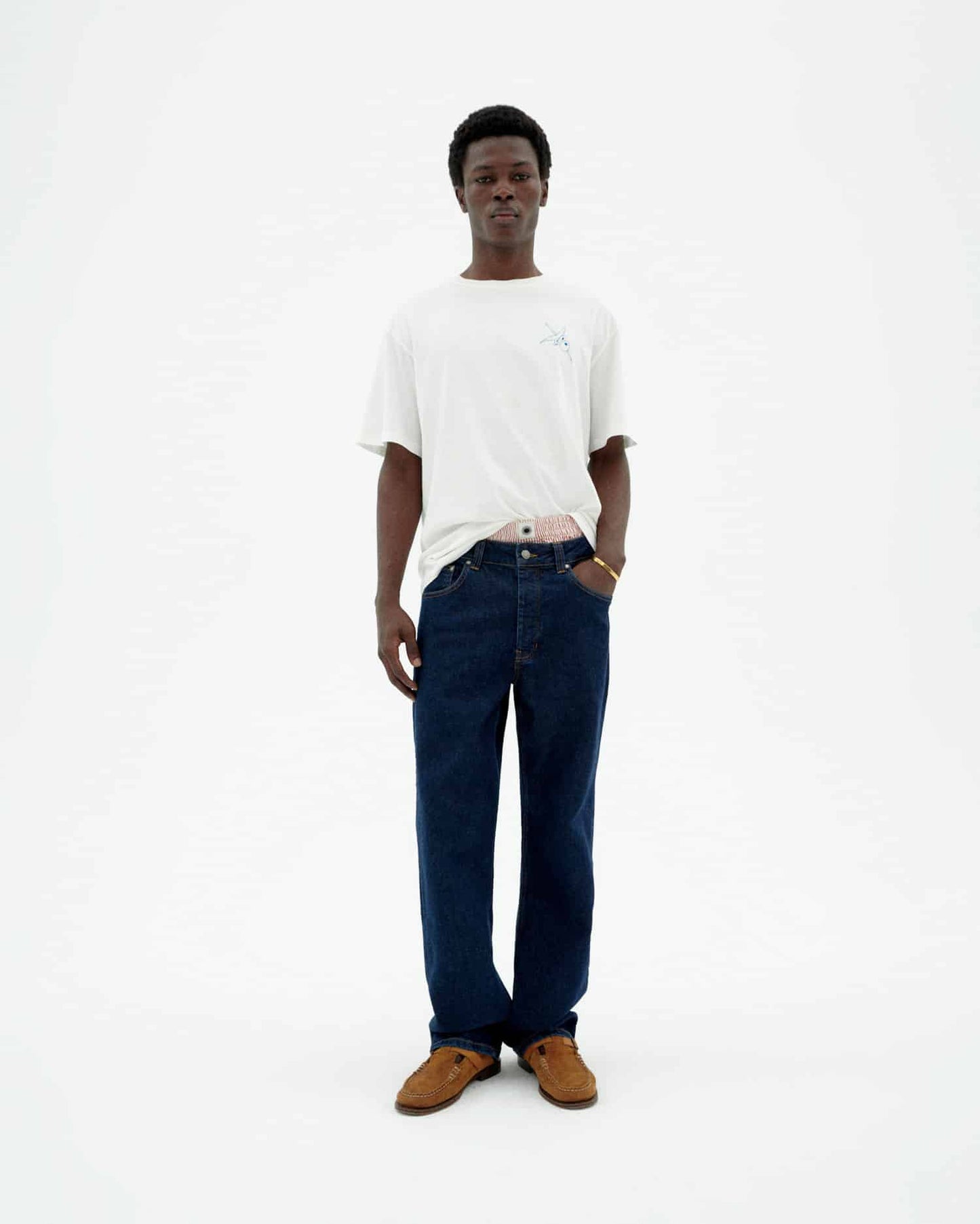 T-shirt imprimé en coton bio | blanc "Chiringuito aaron tee - white"