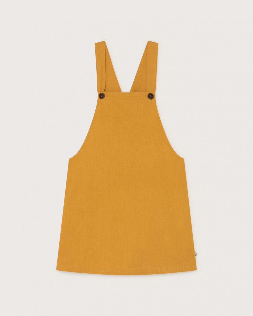 Robe salopette moutarde en chanvre et coton bio - Amelie