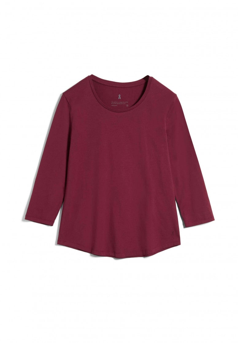 T-shirt à manches 3/4 rouge en coton bio - neaa
