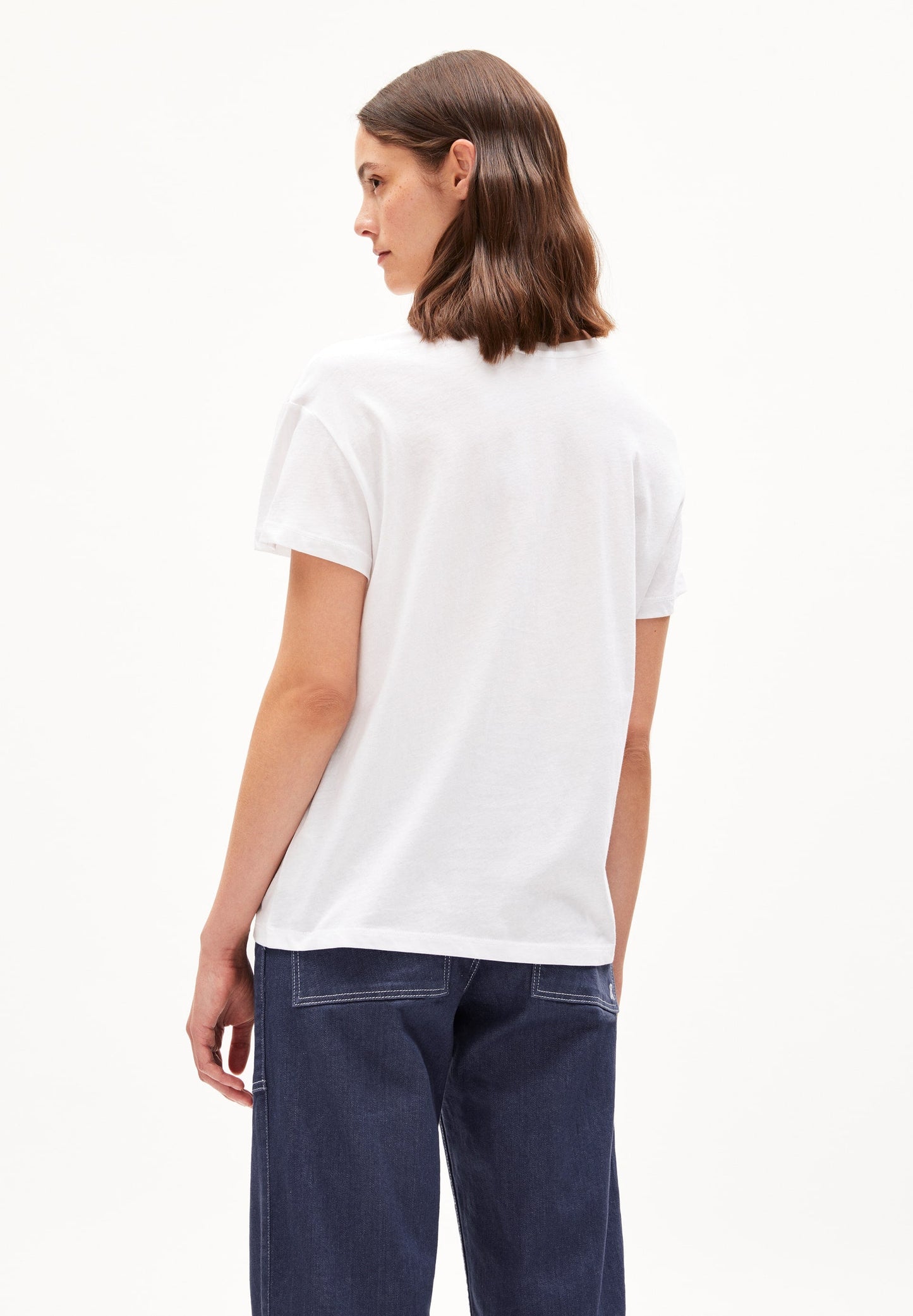 T-shirt imprimé ample blanc en coton bio - nelaa painted white