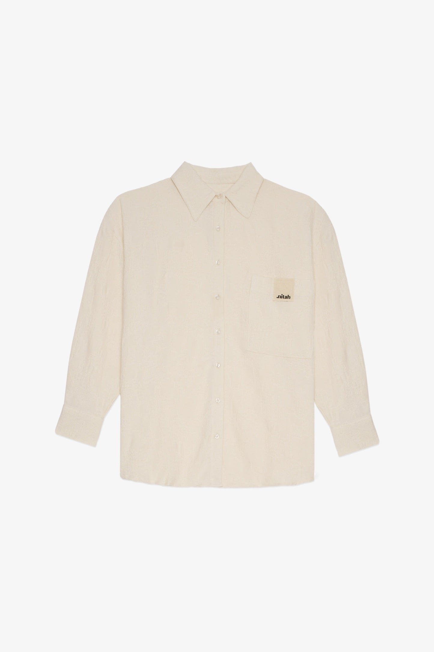 Chemise en coton bio et recyclé | écru "chemise noa jacquard"