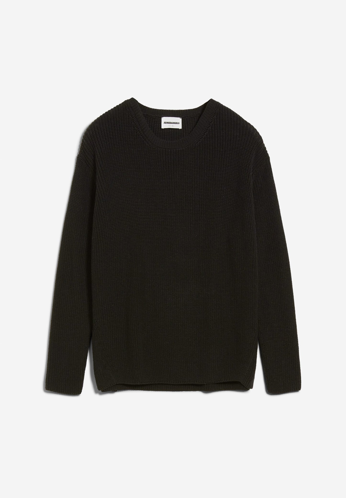 Pull maille col rond noir en coton bio - nuriellaa black