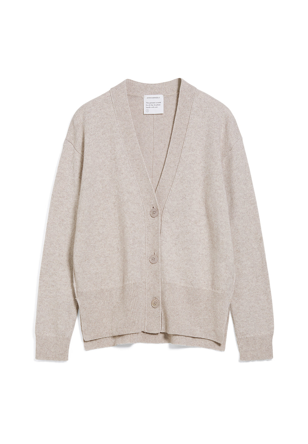 Cardigan beige en coton et laine bio - Olenkaa