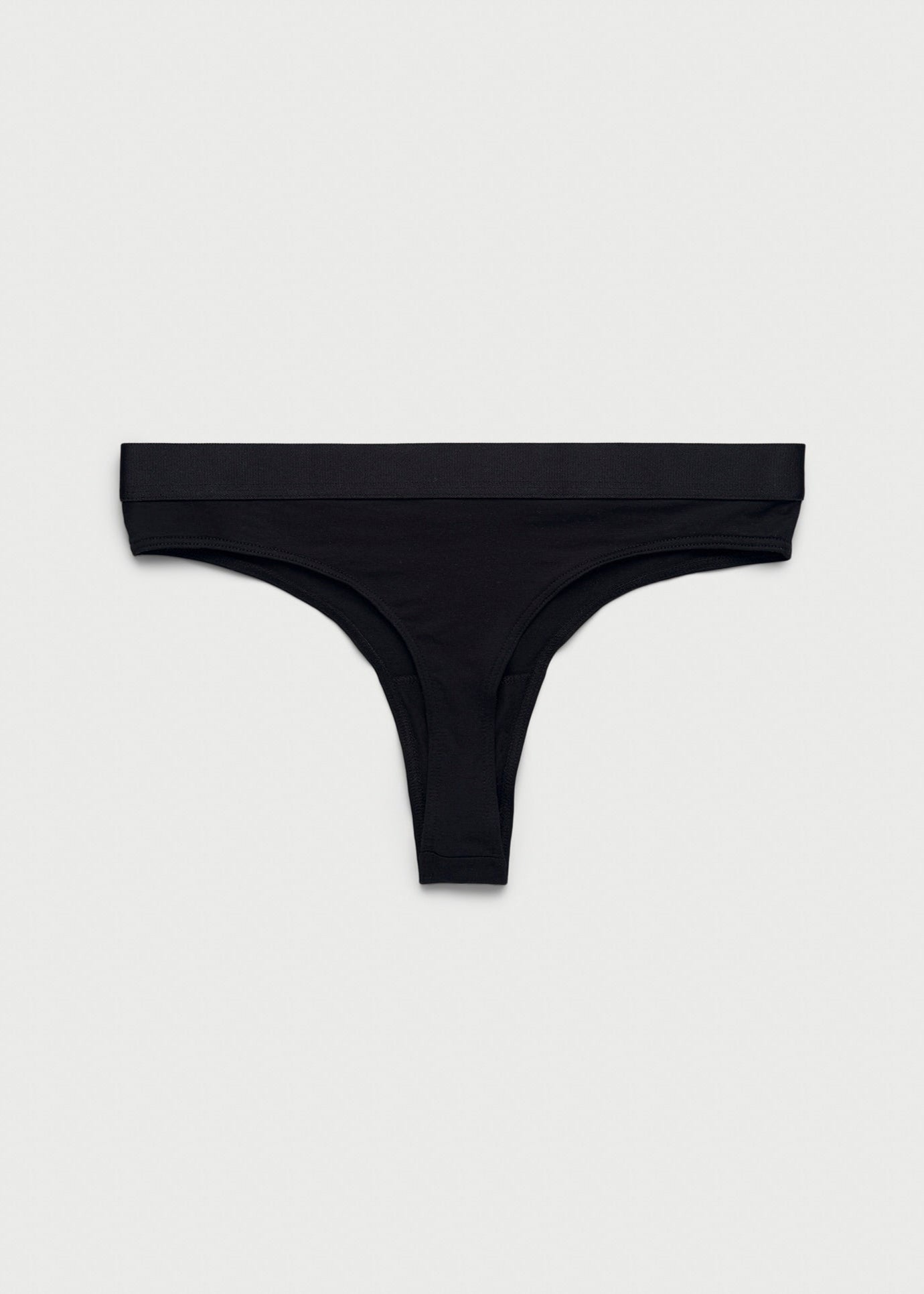 String en tencel | Noir "soft touch thong black"