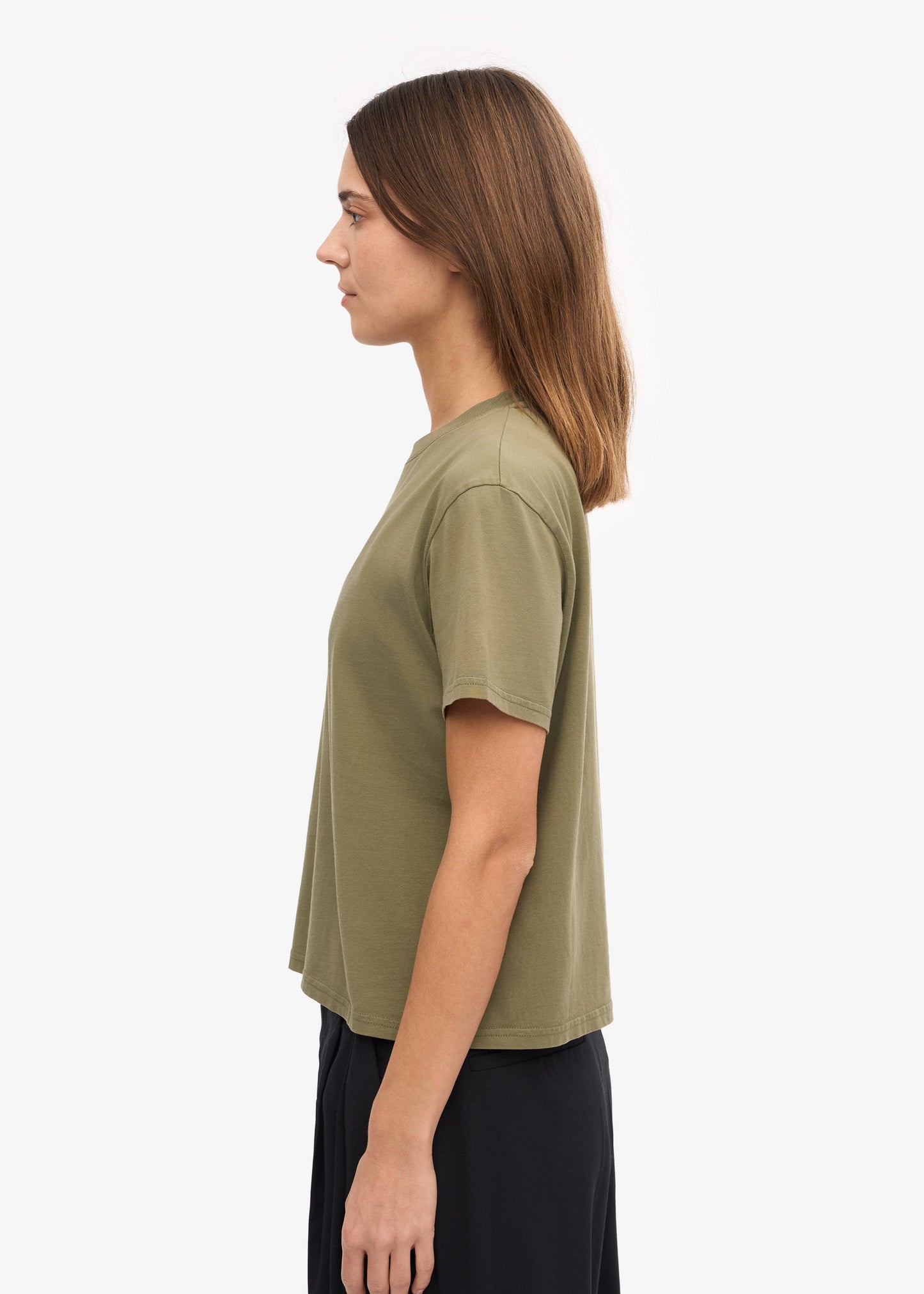 T-shirt en coton bio | vert "dusty olive"