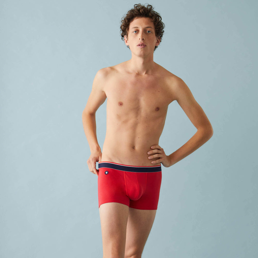 Pack 3 boxers en coton bio - marius trio plus marine/blac/rouge