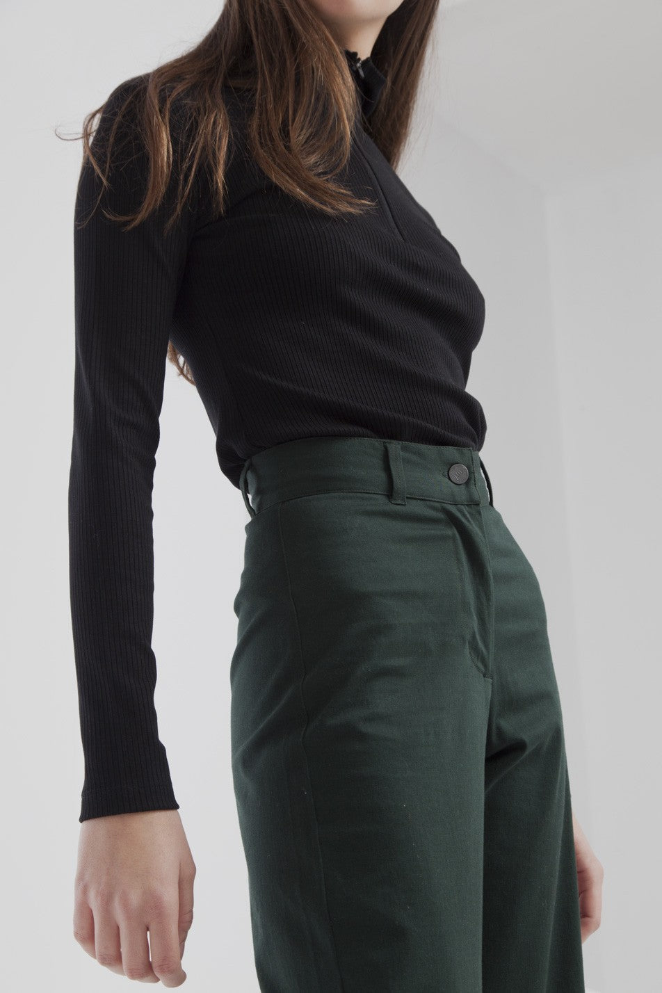 Pantalon large vert en coton bio - Elephant