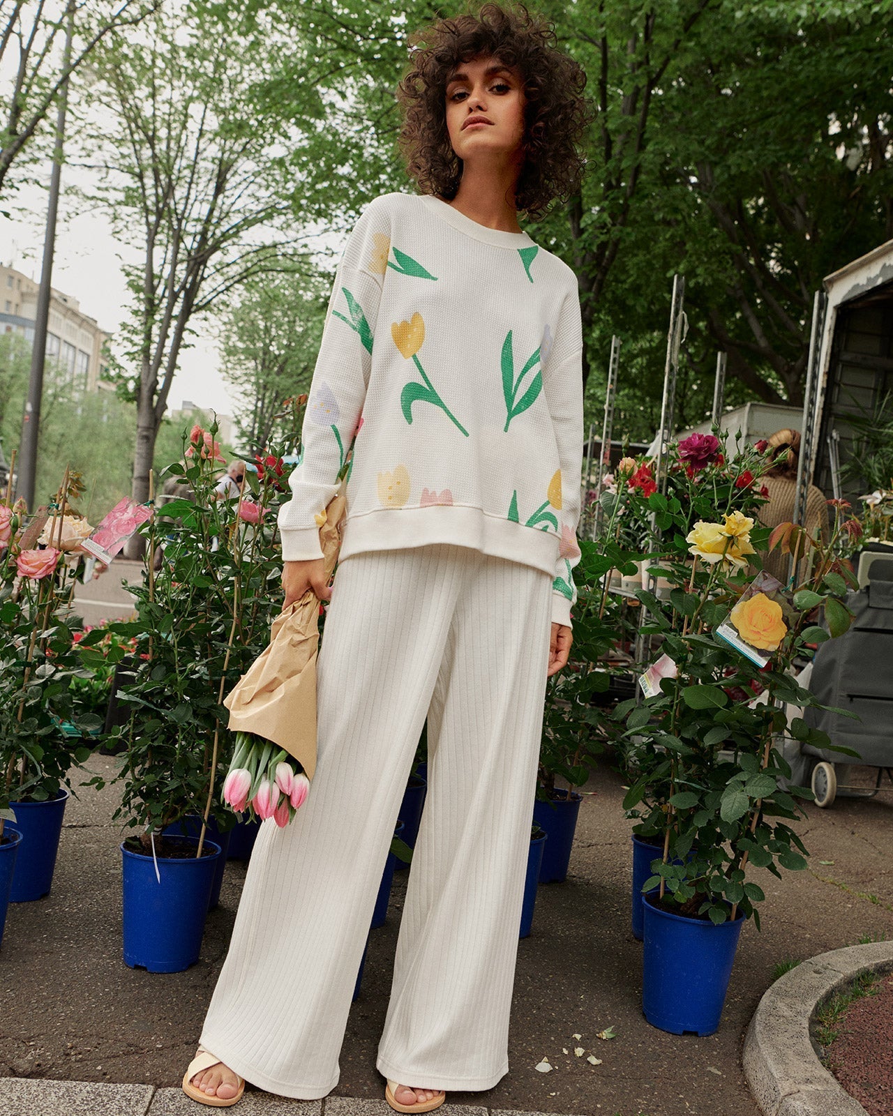 pantalon en coton bio | écru "pauline"