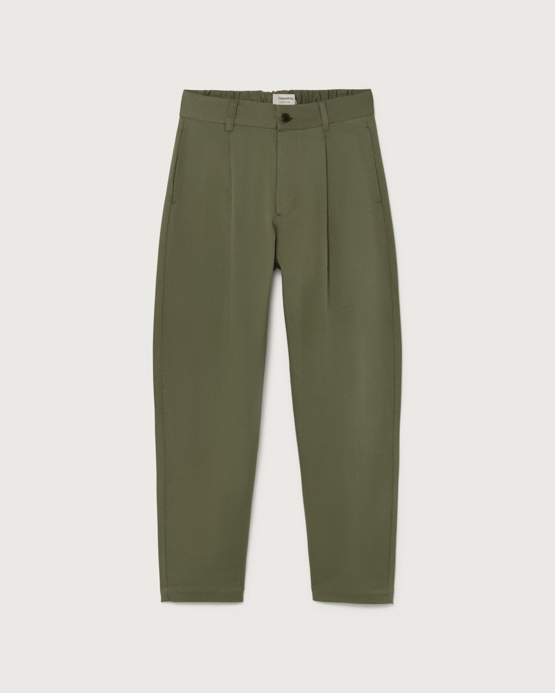 Pantalon à pinces vert olive en coton bio - rina olive green