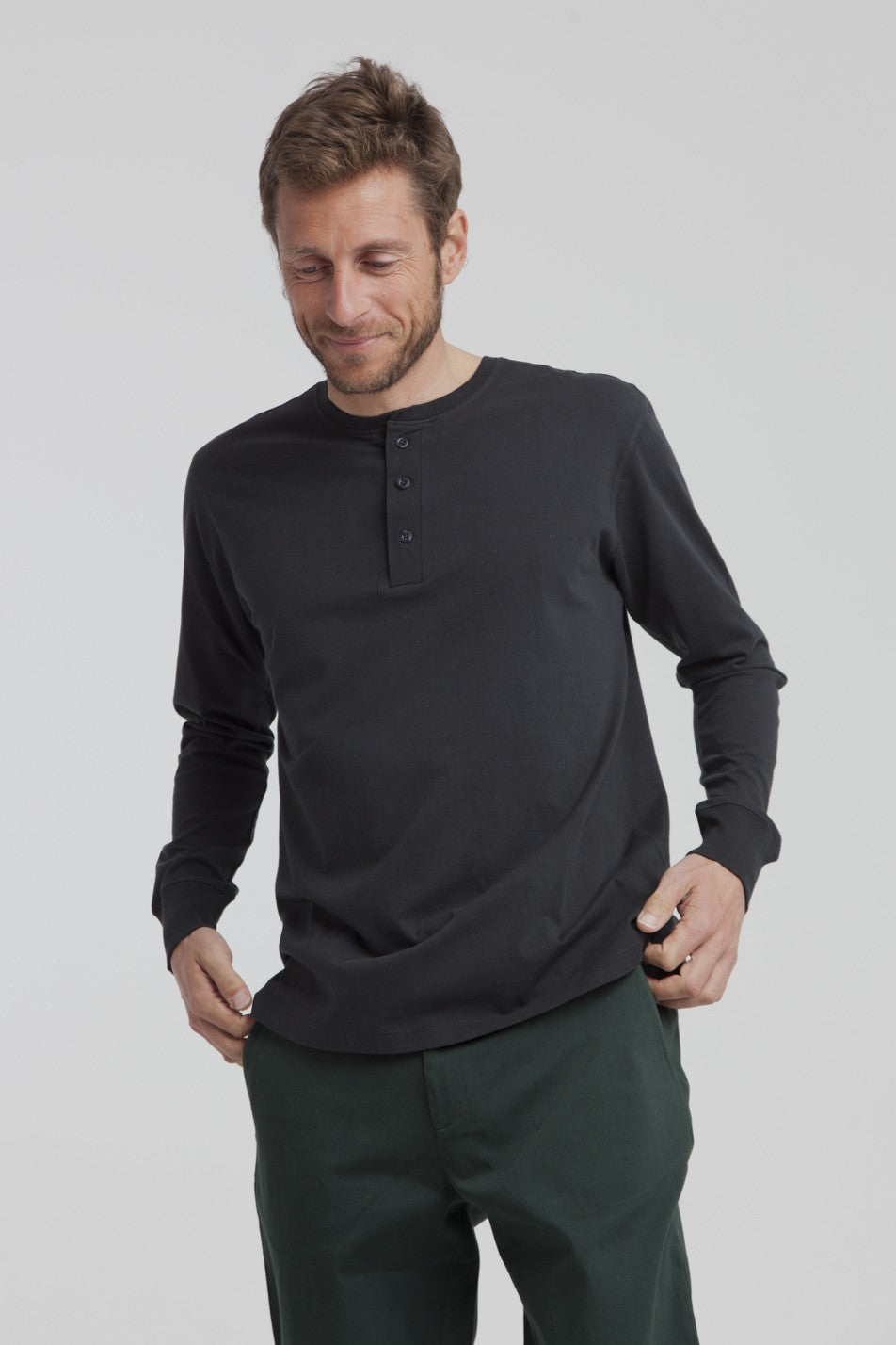 T-shirt manches longues noir en coton bio - Brad
