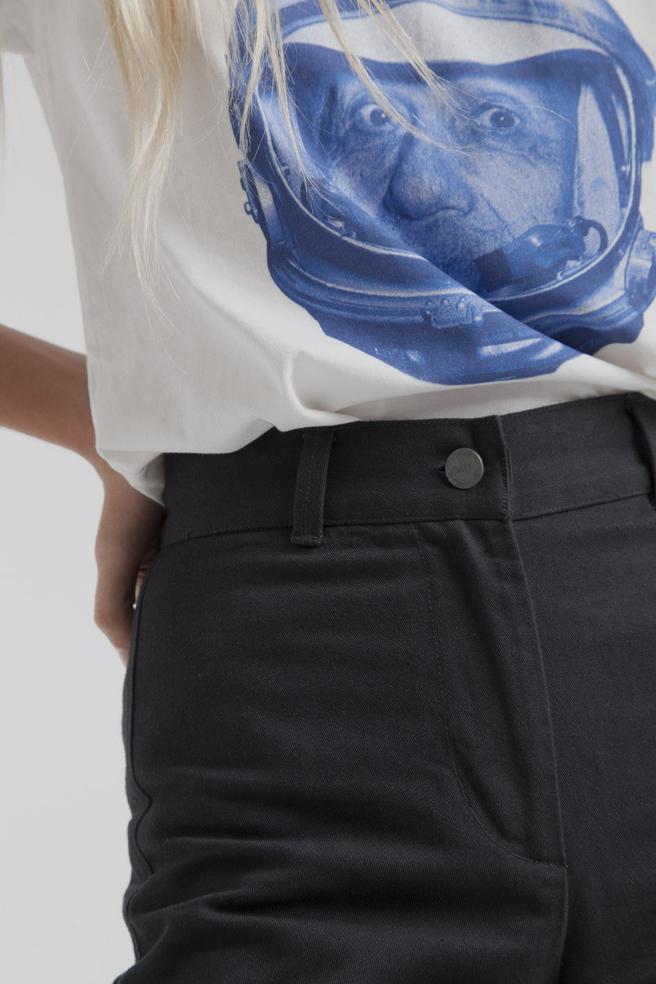 Pantalon large noir en coton bio - Elephant