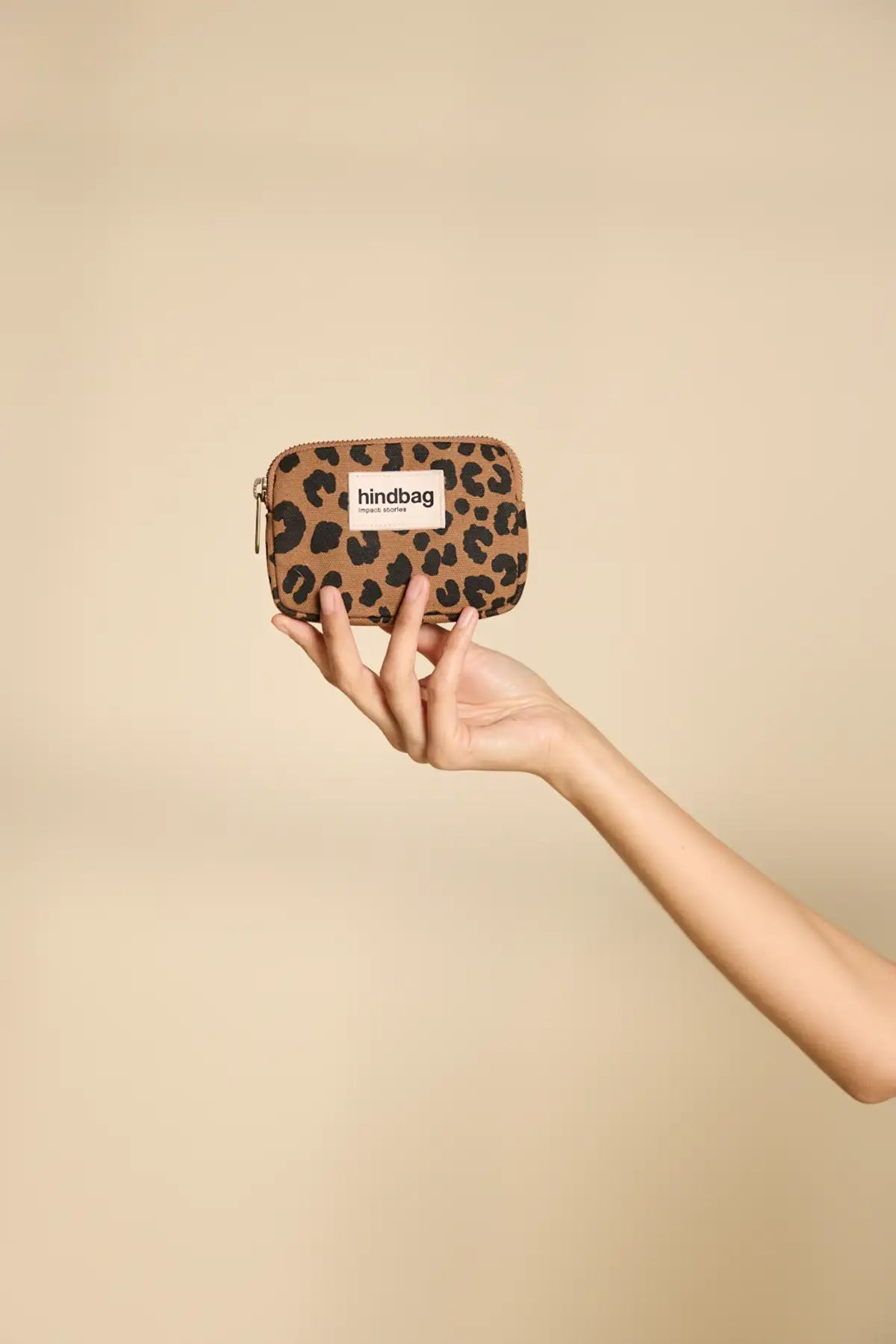 Porte-monnaie en coton bio | teddy "lili leopard canelle"