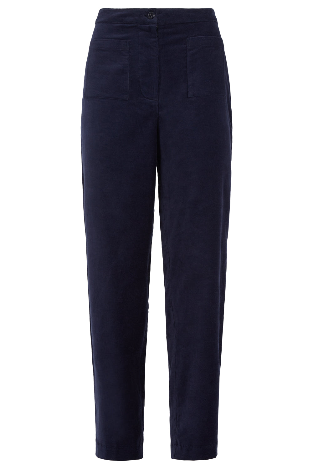 Pantalon droit marine velours en coton bio - reese velvet trousers navy