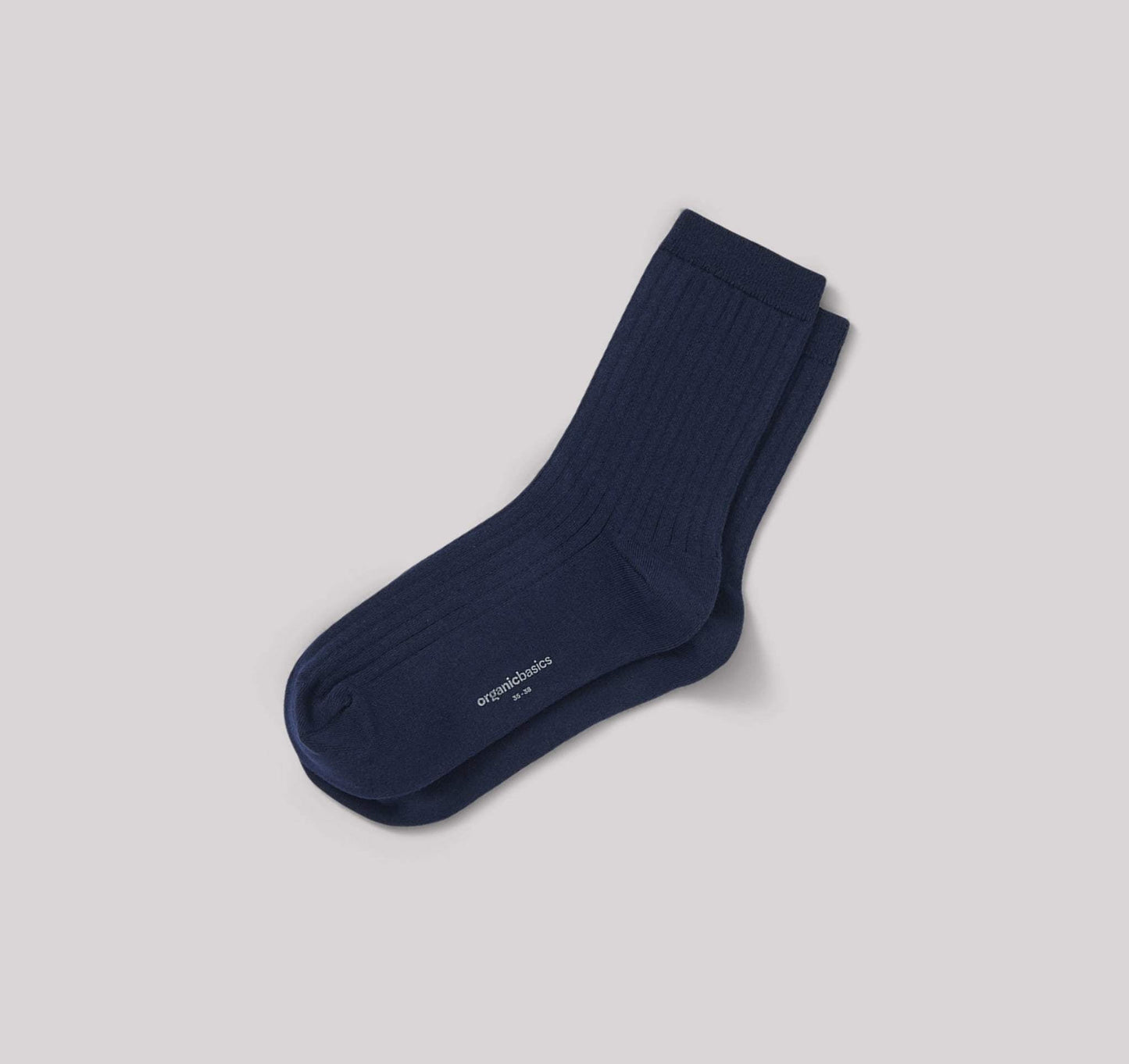 Pack 2 paires de chaussettes hautes côtelées en coton bio | marine "navy"