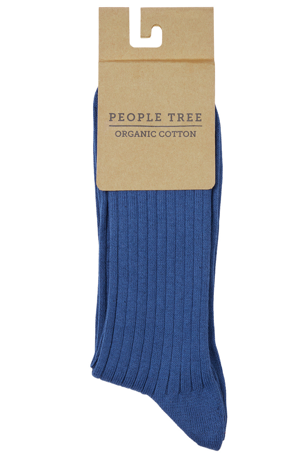Chaussettes côtelées bleues en coton bio - rib socks blue