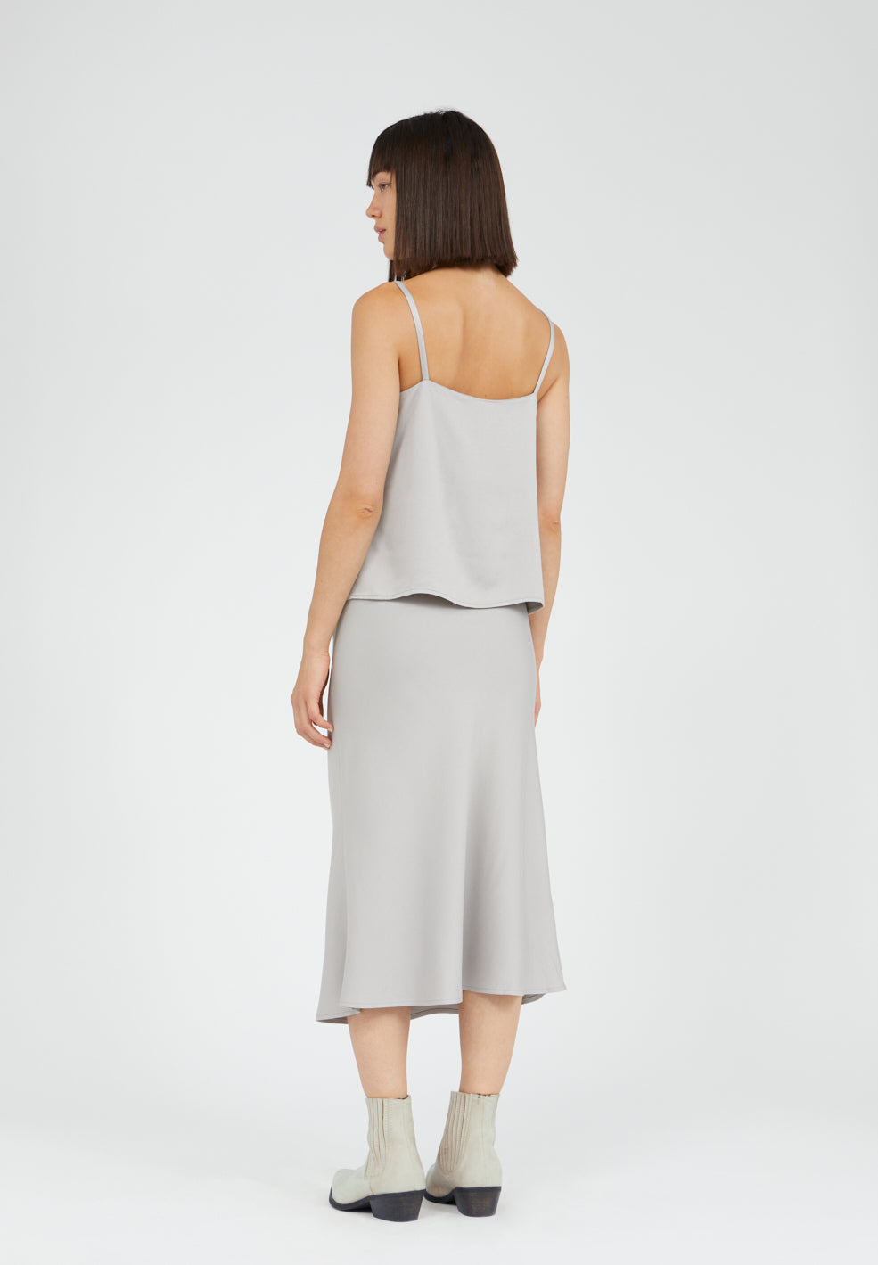 Top gris clair en tencel - SAADE