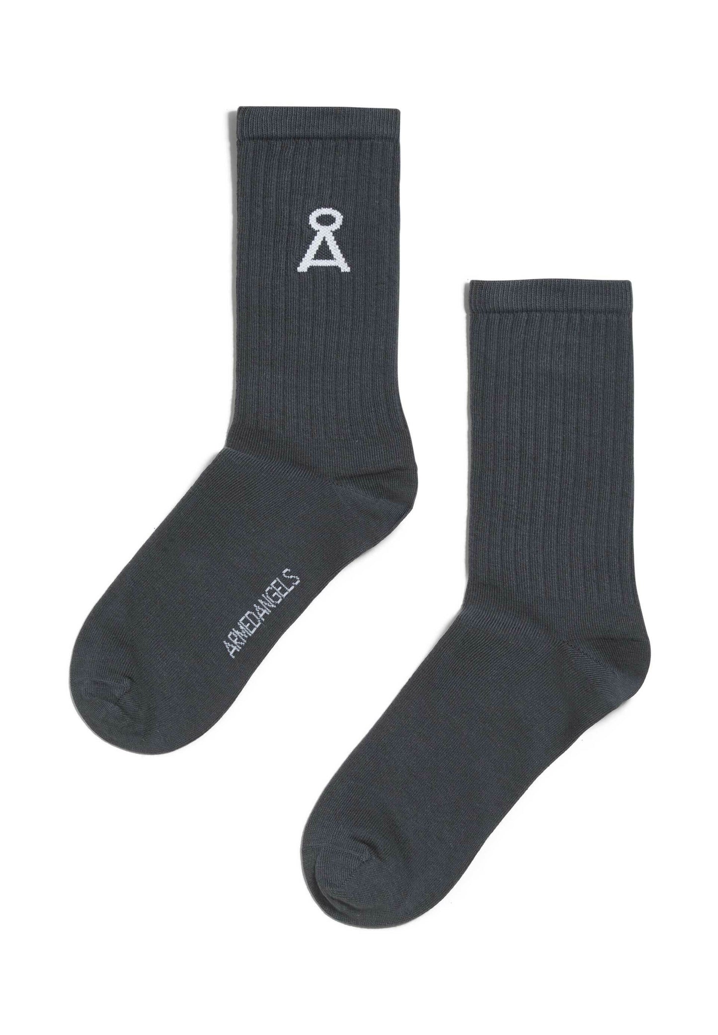 Chaussettes anthracites en coton bio et polyamide recyclé - SAAMU acid black