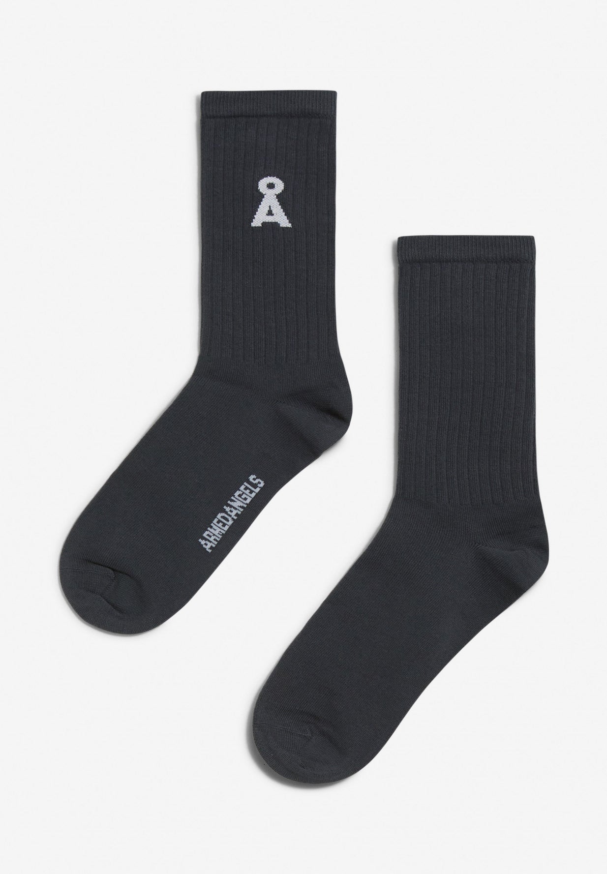 Chaussettes grises en coton bio et matière recyclée - saamu bold stripes graphite