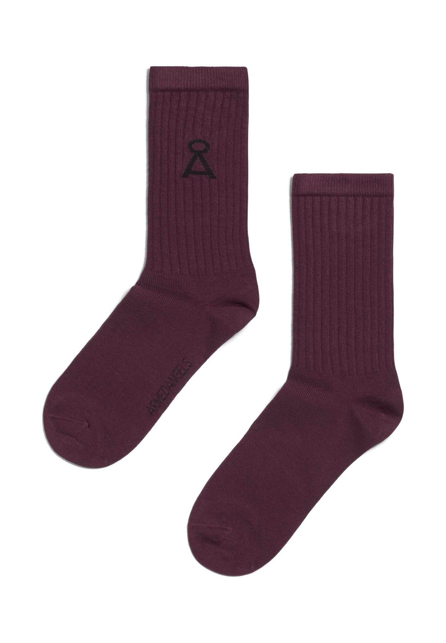 Chaussettes bordeaux en coton bio et recyclé - SAAMU dark aubergine