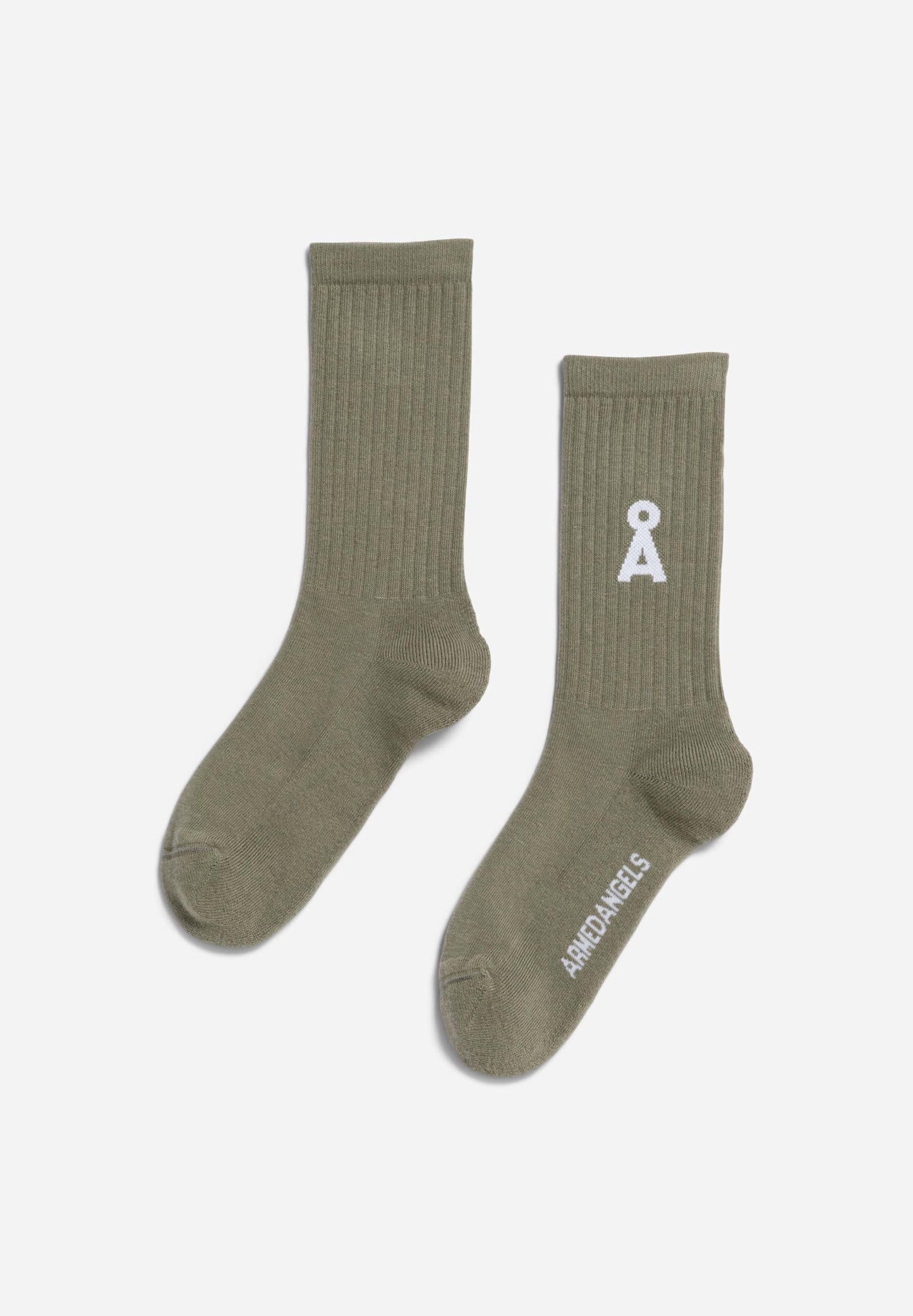 Chaussettes en coton bio et recyclé | kaki "saamus bold - cool sage"