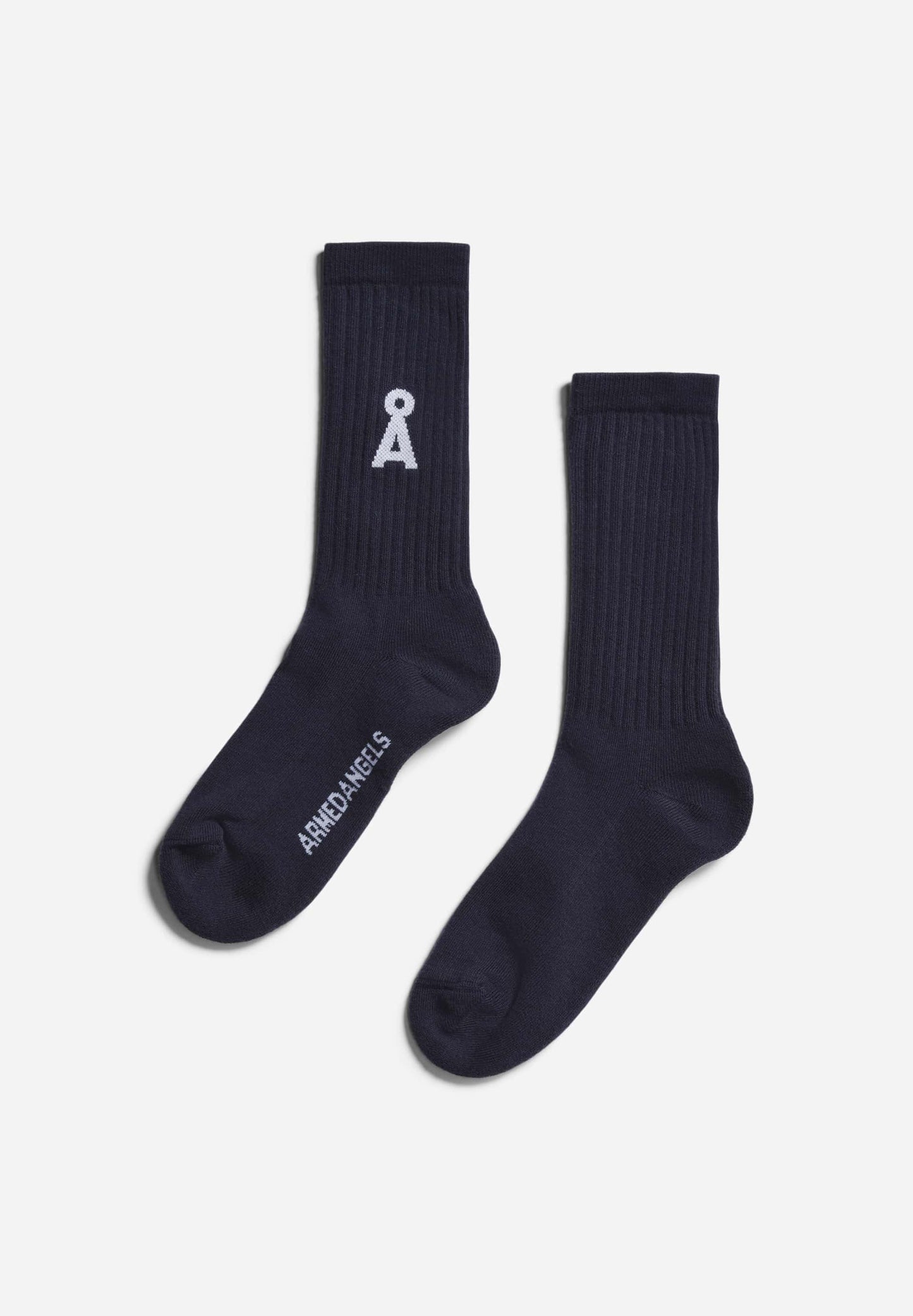 Chaussettes marines en coton bio et polyamide recyclé - SAAMU depth navy