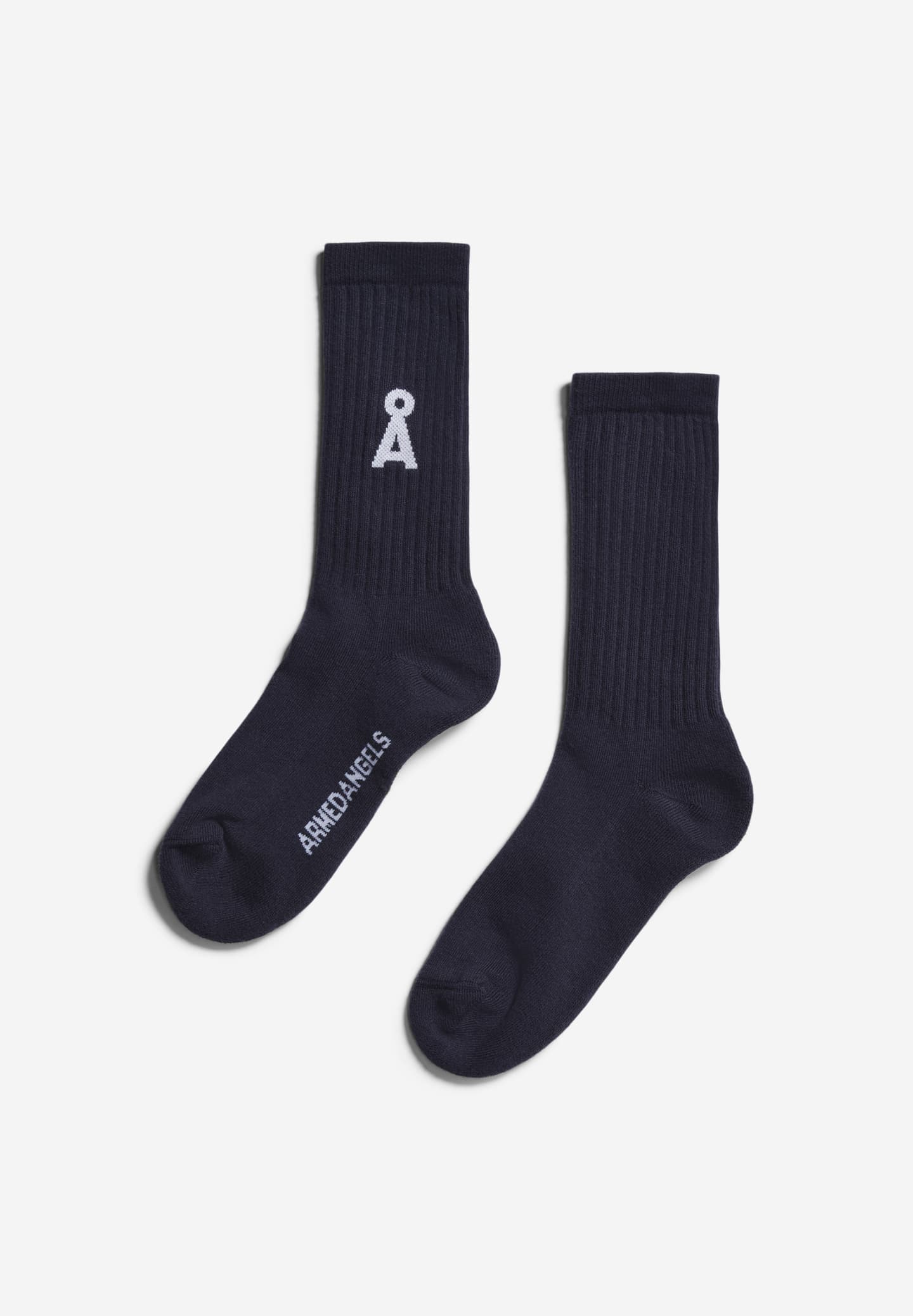 Chaussettes en coton bio et matière recyclée | marine "saamu bold night sky"