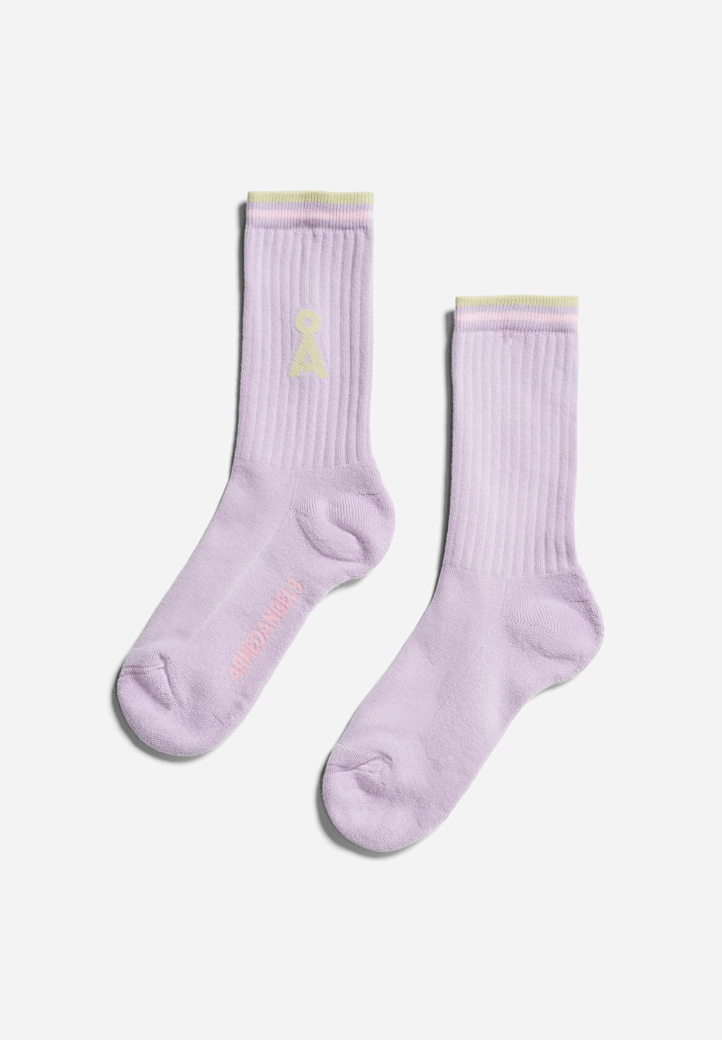 Chaussettes en coton bio et matière recyclée | violet "saamus stripes lavender light"